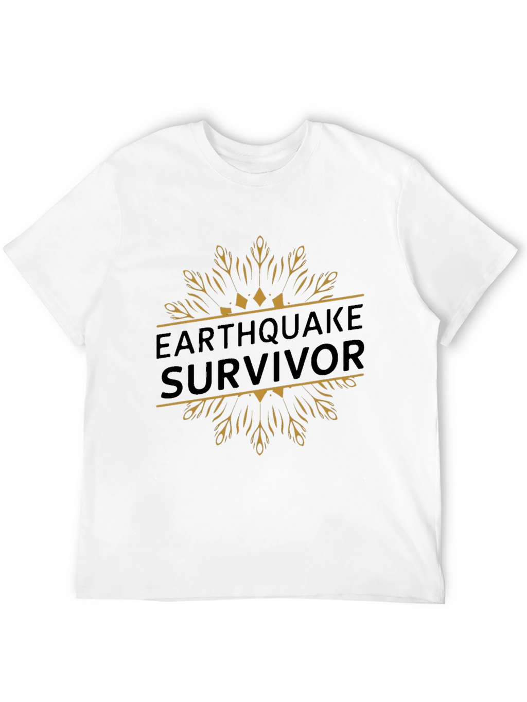 Earthquake Survivor Graphic Tee - Black Cotton T-Shirt