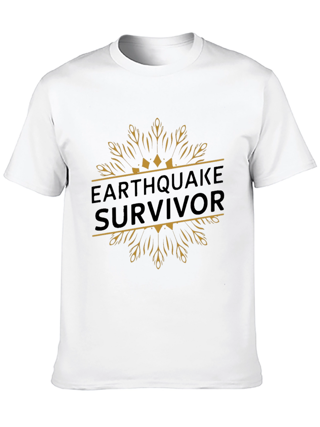 Earthquake Survivor Graphic Tee - Black Cotton T-Shirt