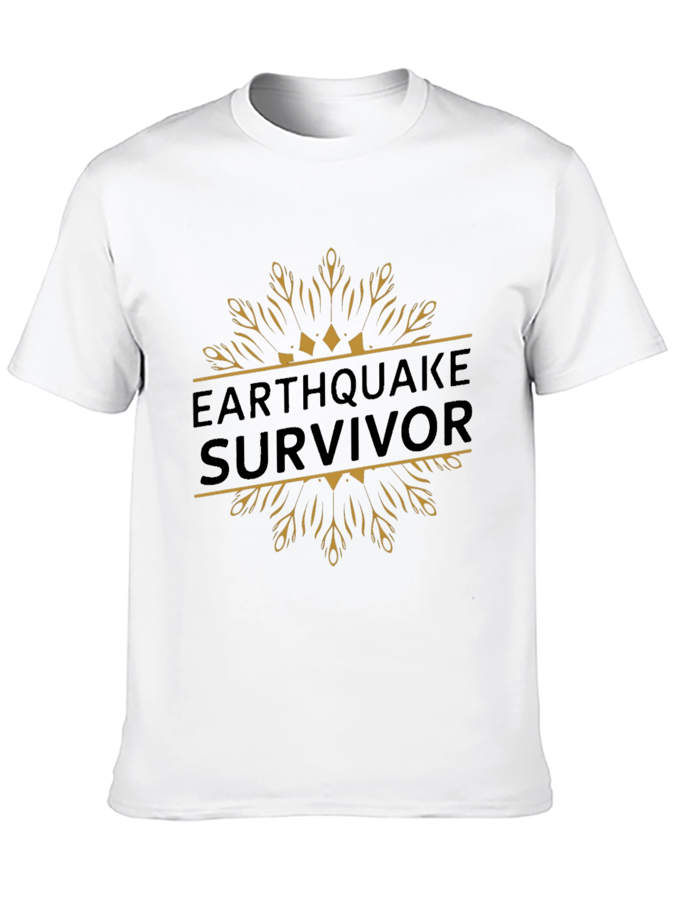 Earthquake Survivor Graphic Tee - Black Cotton T-Shirt
