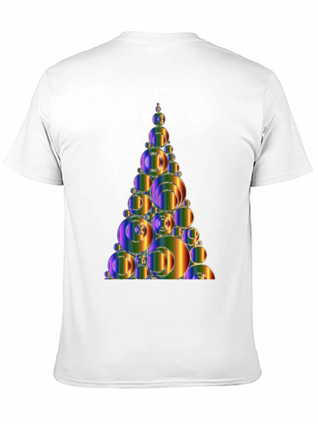 Abstract Rainbow Bubble Christmas Tree Graphic Tee