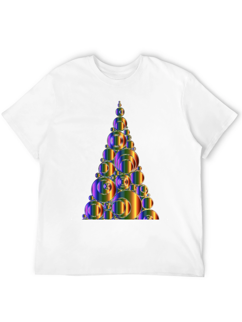 Abstract Rainbow Bubble Christmas Tree Graphic Tee