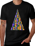 Abstract Rainbow Bubble Christmas Tree Graphic Tee