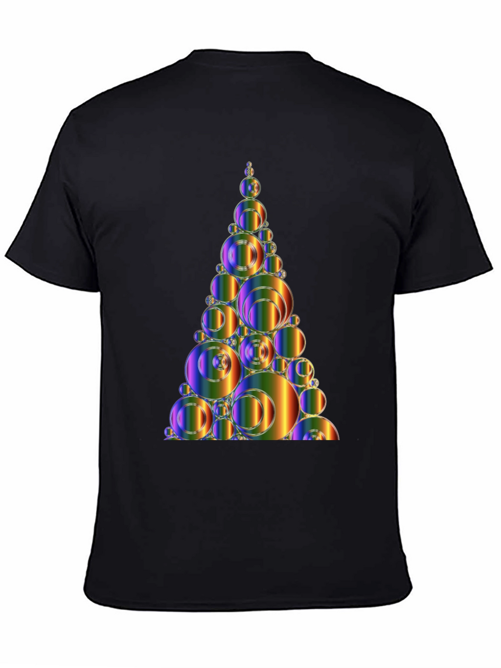 Abstract Rainbow Bubble Christmas Tree Graphic Tee