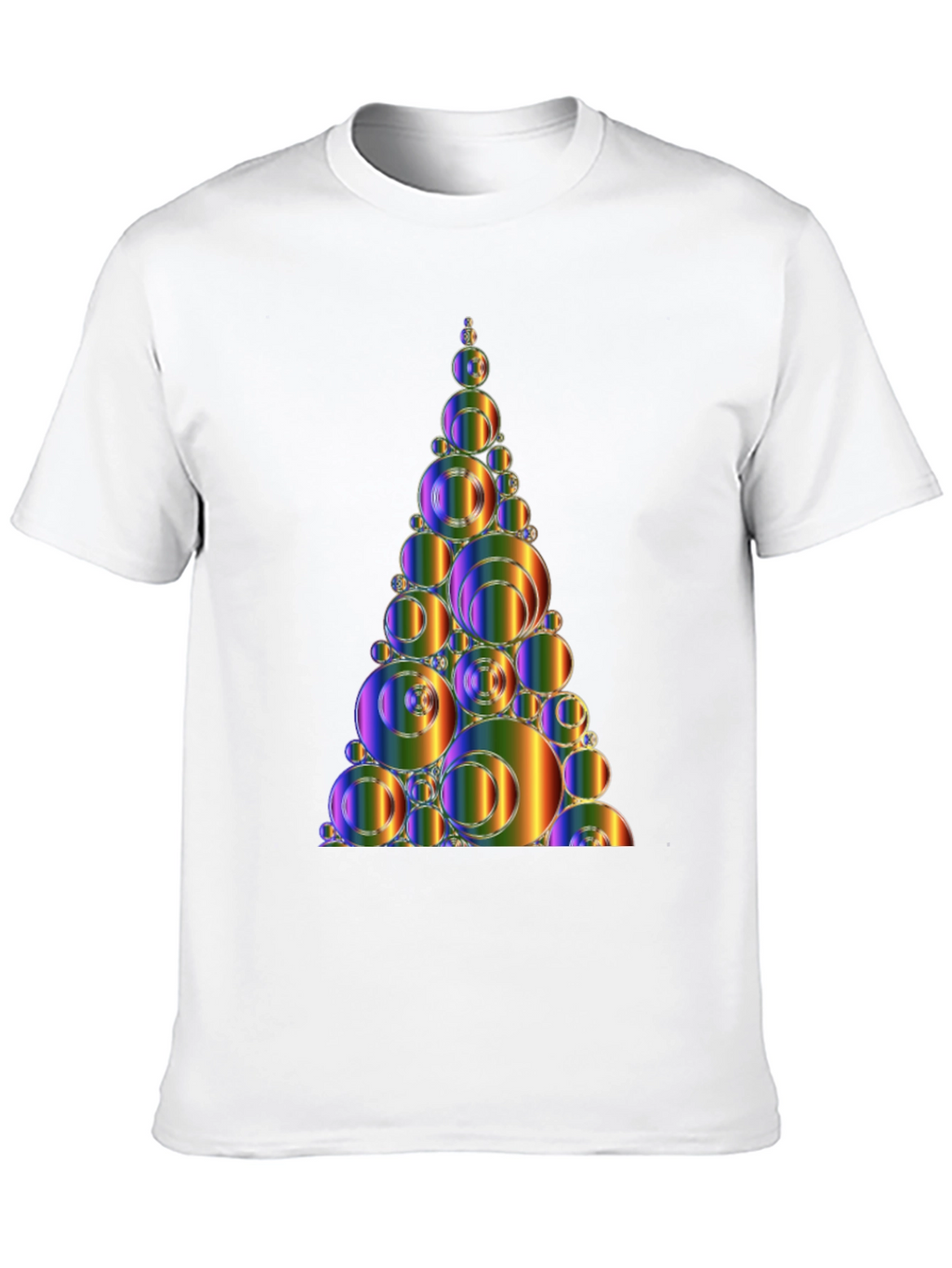 Abstract Rainbow Bubble Christmas Tree Graphic Tee