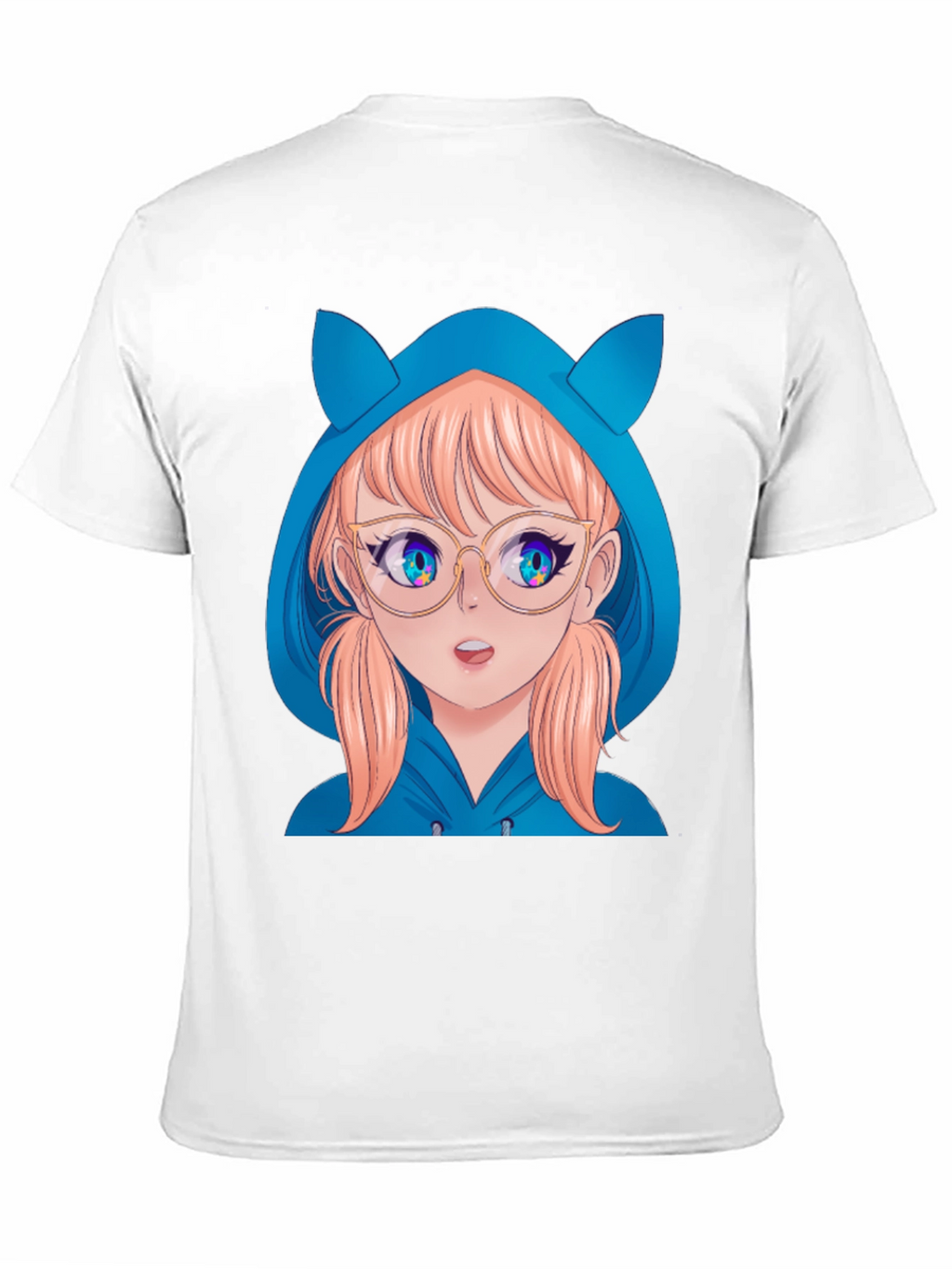 Anime Girl Hoodie T-Shirt - Black
