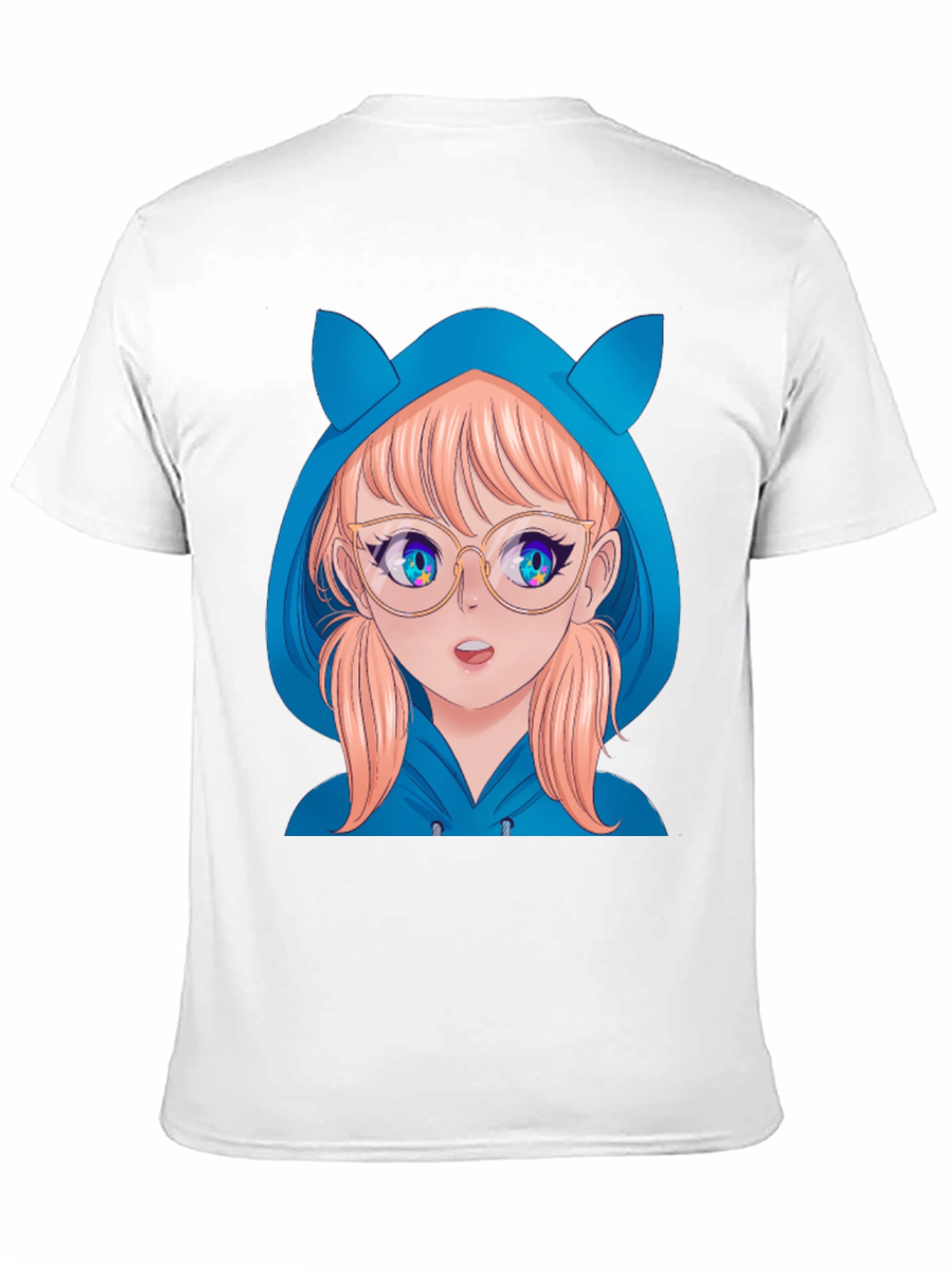 Anime Girl Hoodie T-Shirt - Black