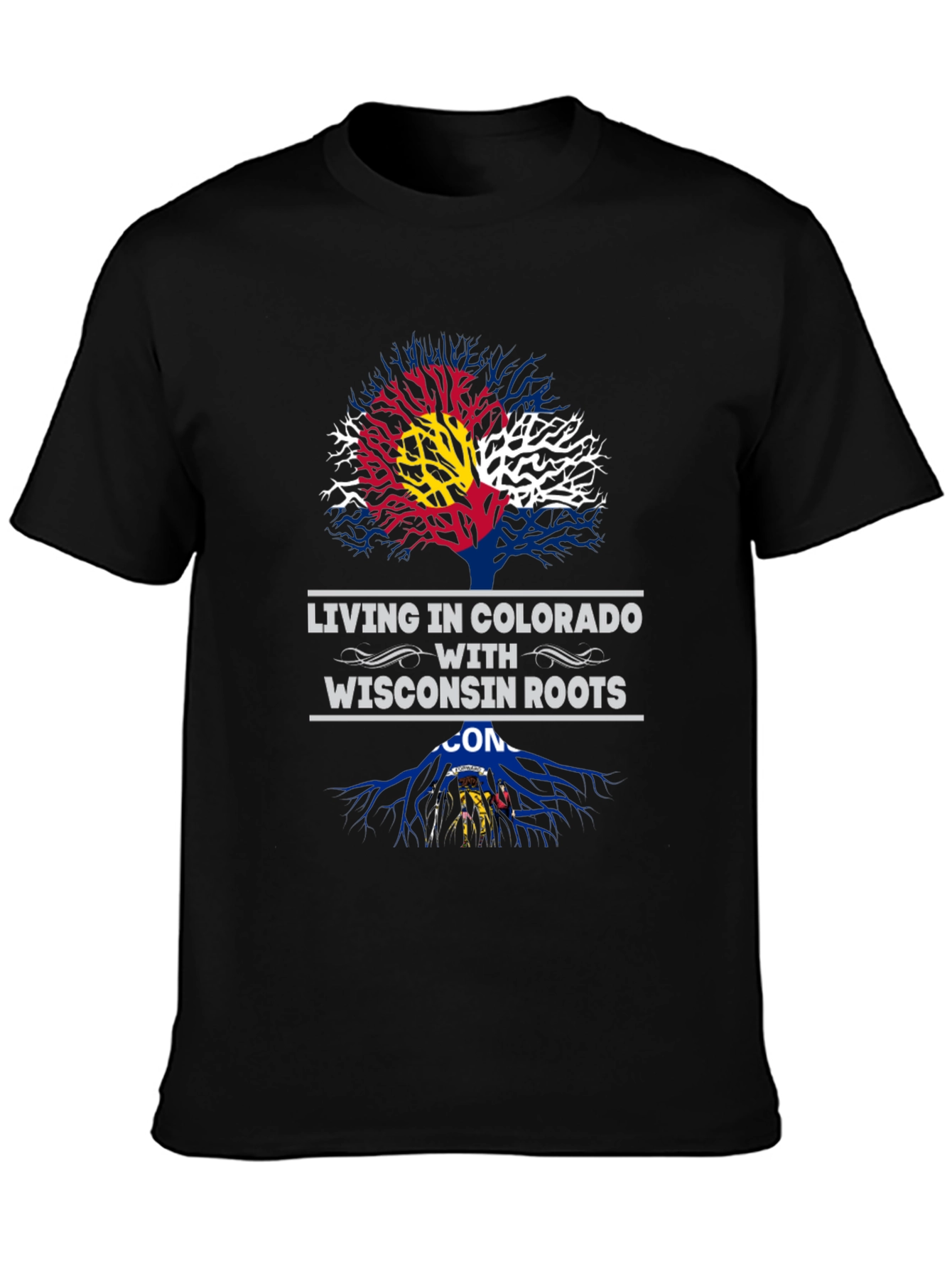 Colorado Wisconsin Roots Graphic T-Shirt
