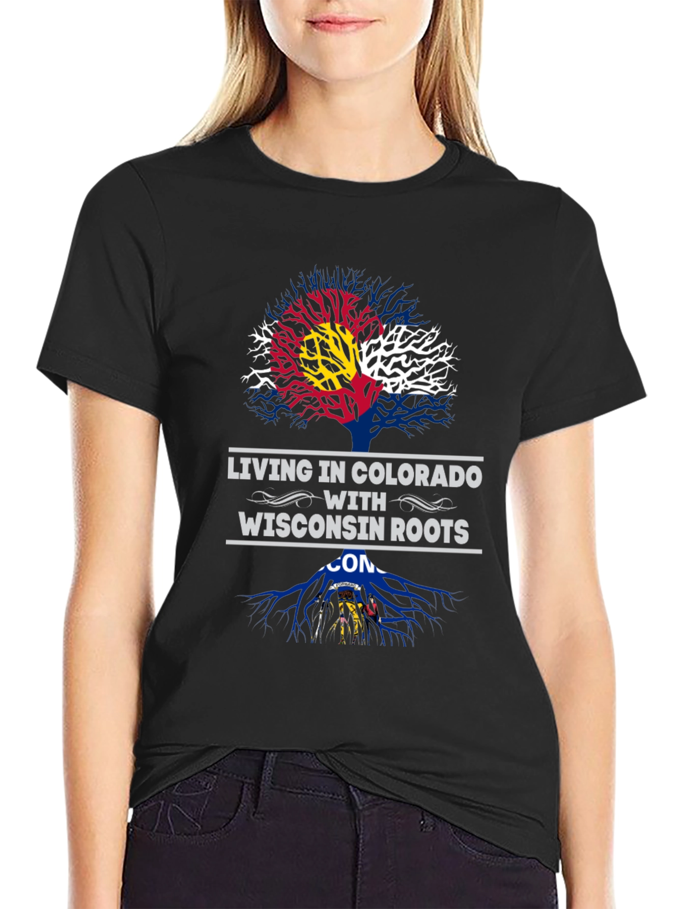 Colorado Wisconsin Roots Graphic T-Shirt