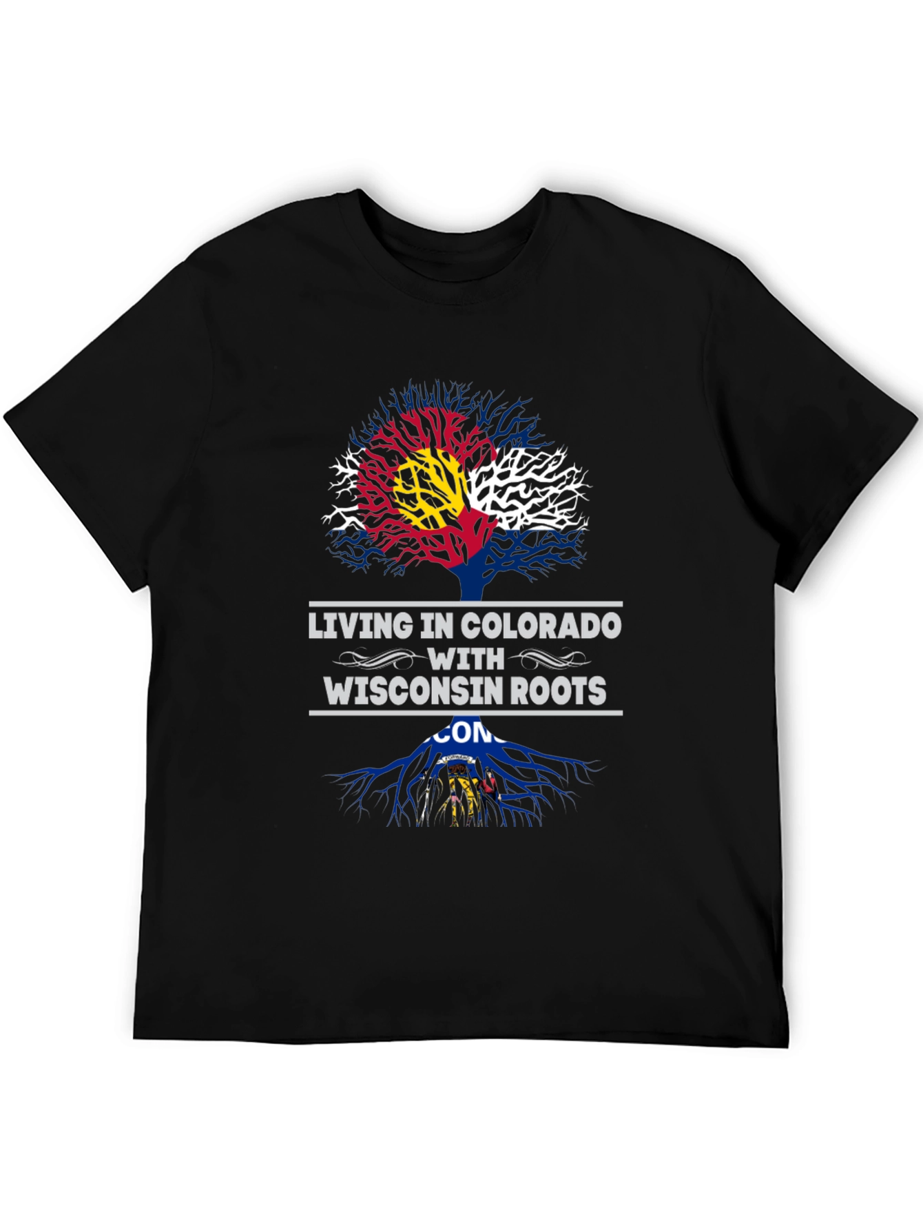 Colorado Wisconsin Roots Graphic T-Shirt