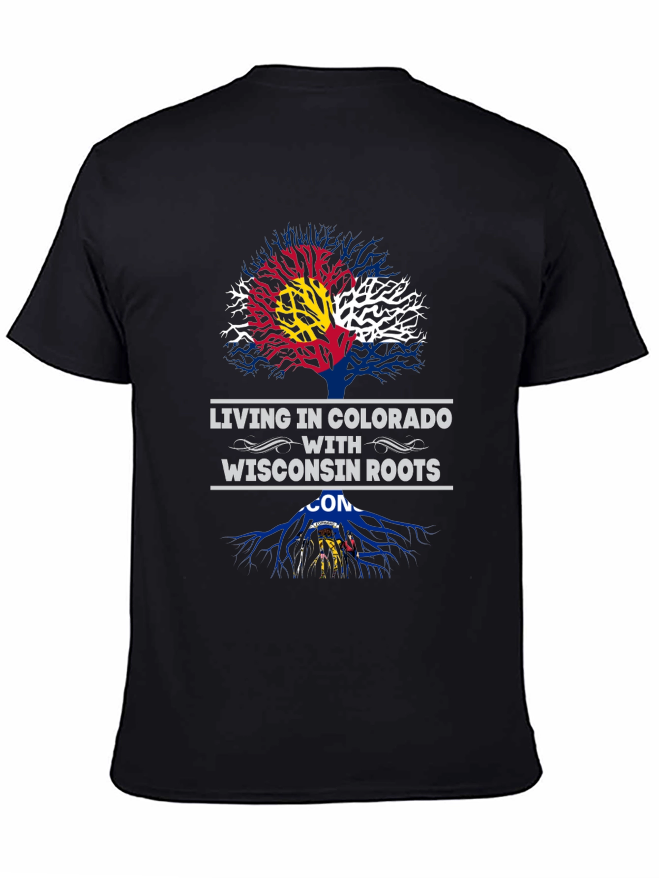 Colorado Wisconsin Roots Graphic T-Shirt