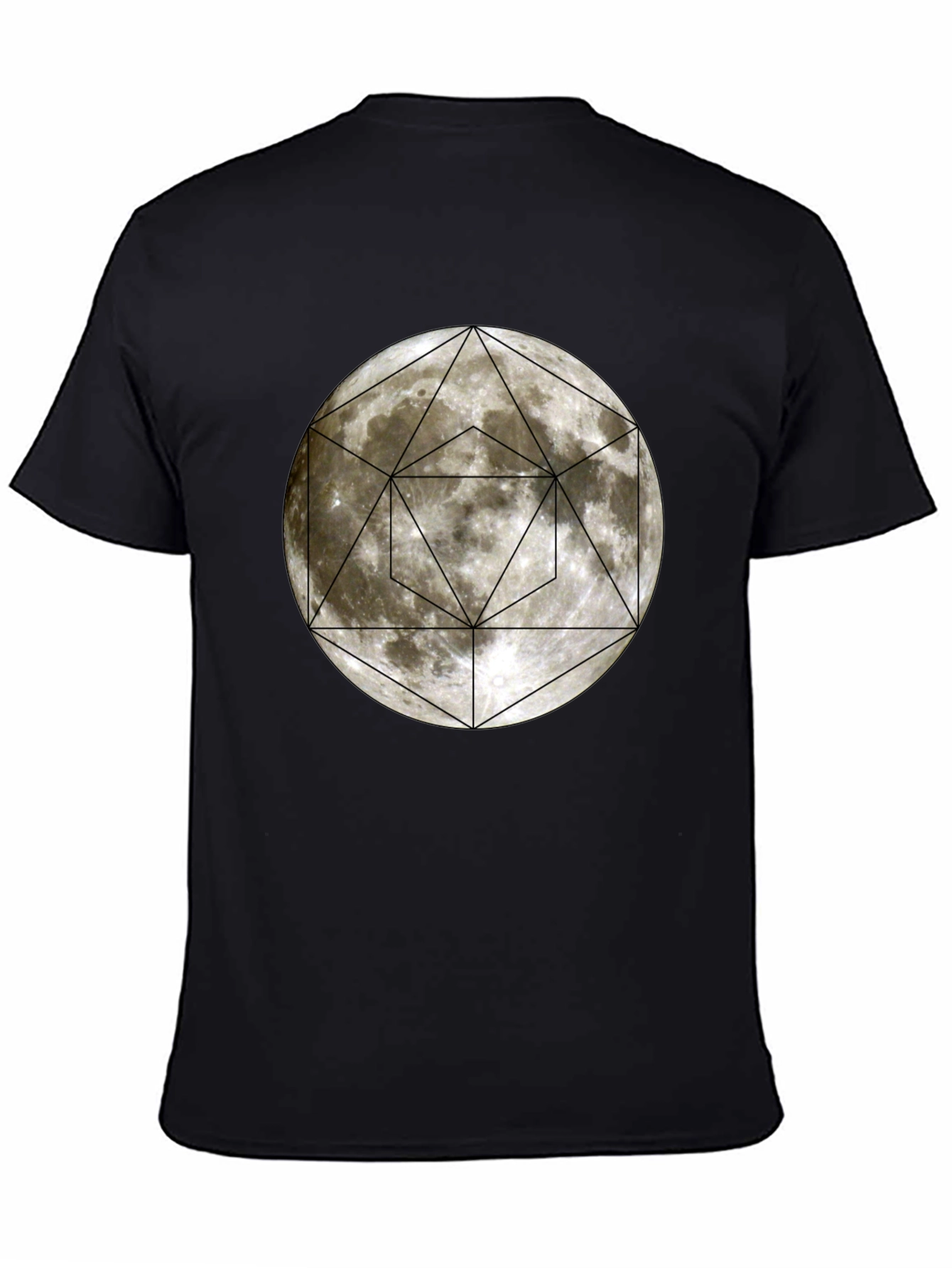 Geometric Moon Graphic Tee - Modern Casual Wear