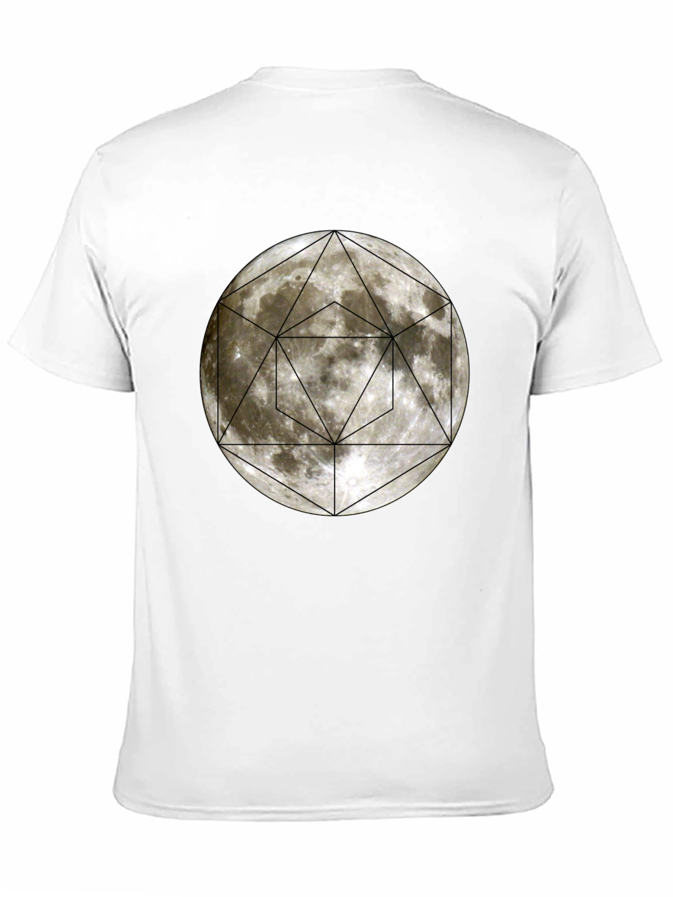 Geometric Moon Graphic Tee - Modern Casual Wear