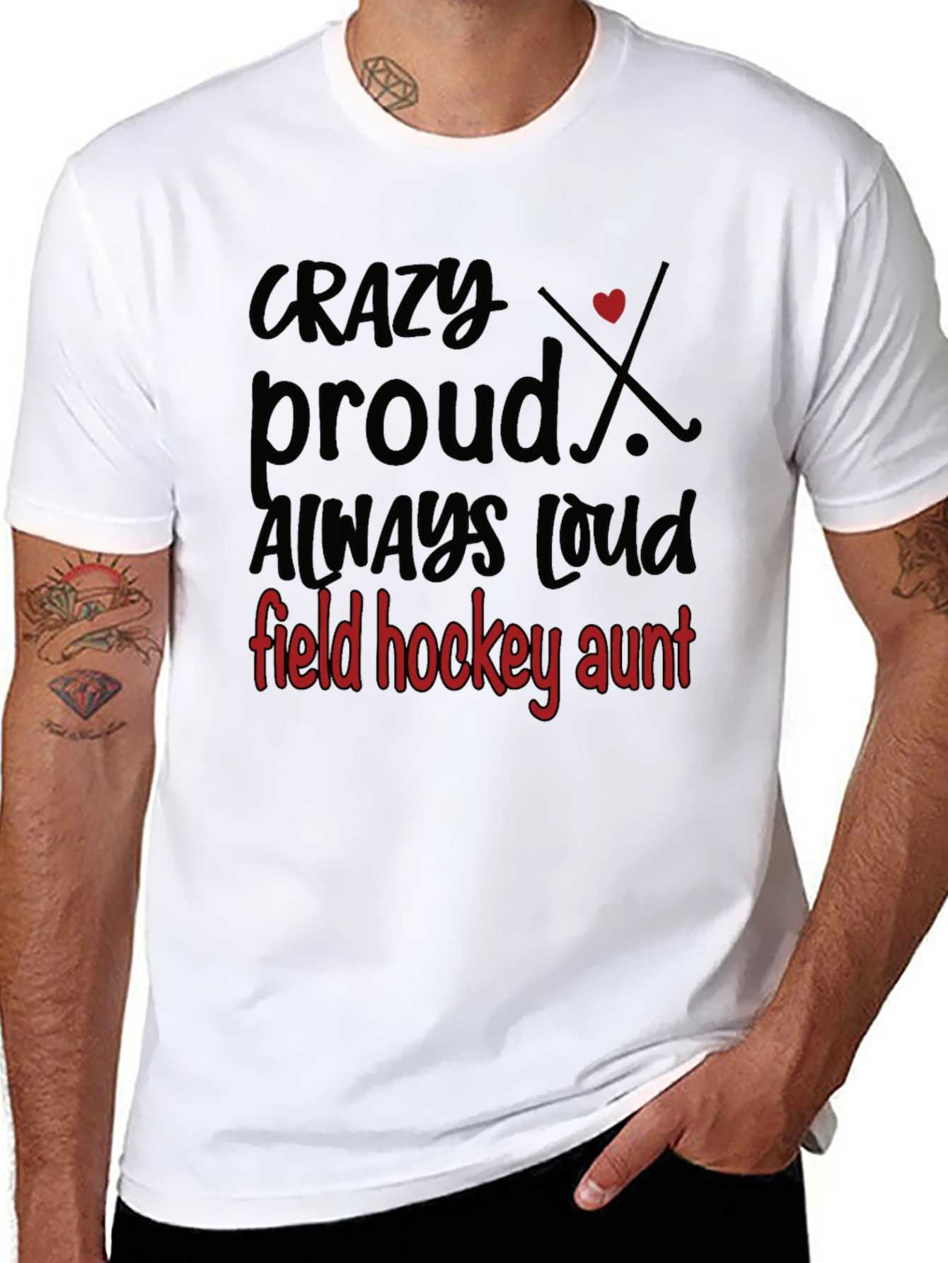 Crazy Proud Field Hockey Aunt T-Shirt
