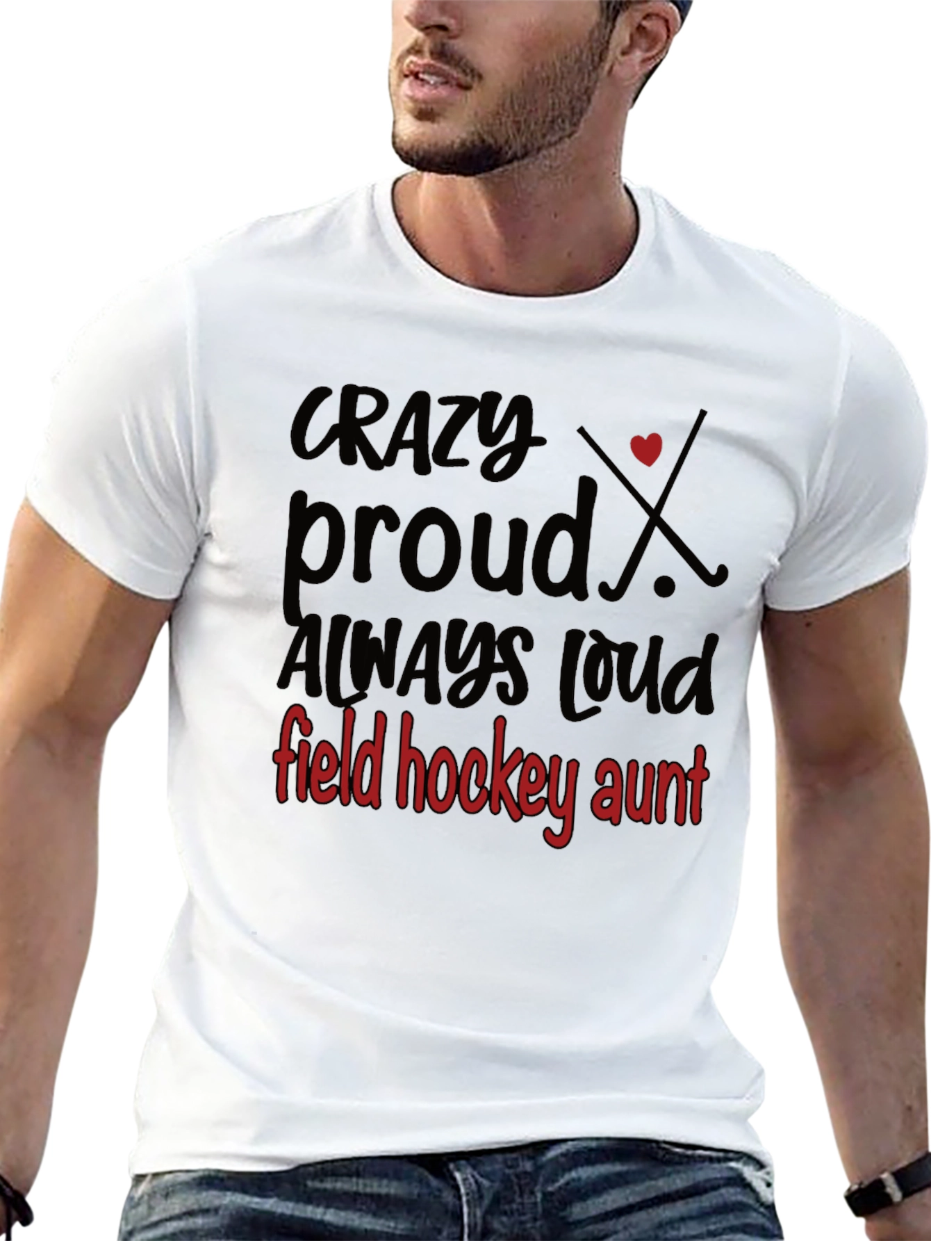 Crazy Proud Field Hockey Aunt T-Shirt