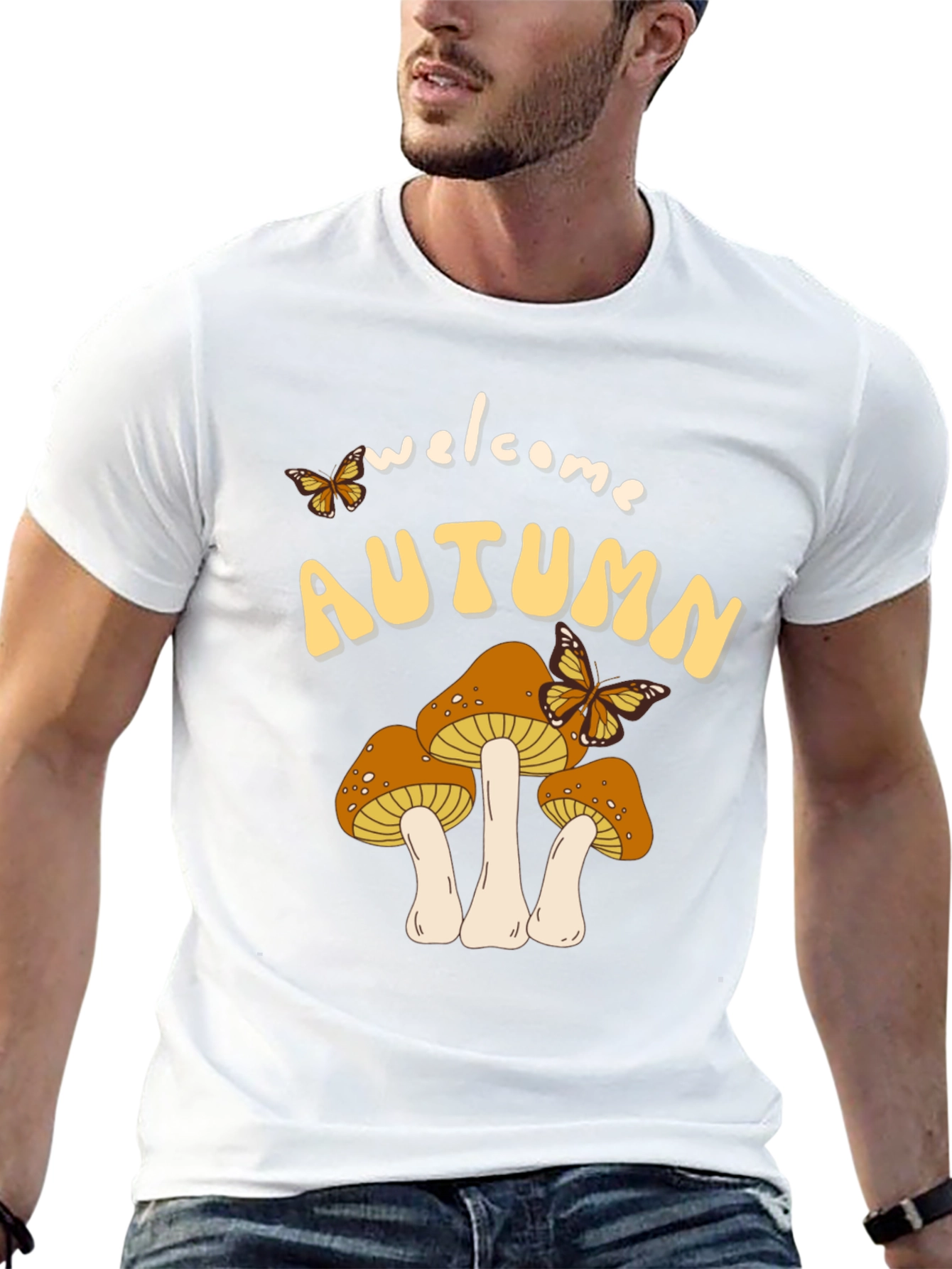 Welcome Autumn Mushroom Graphic Tee