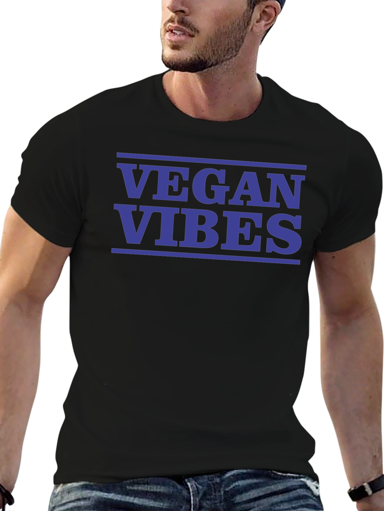 Vegan Vibes Black Graphic T-Shirt