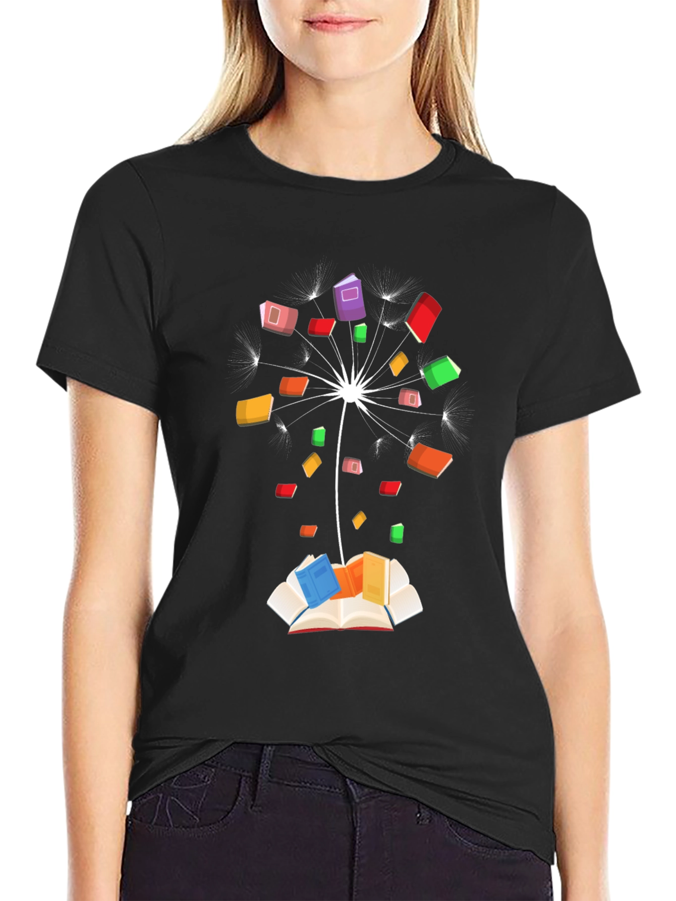 Dandelion Book Black T-Shirt
