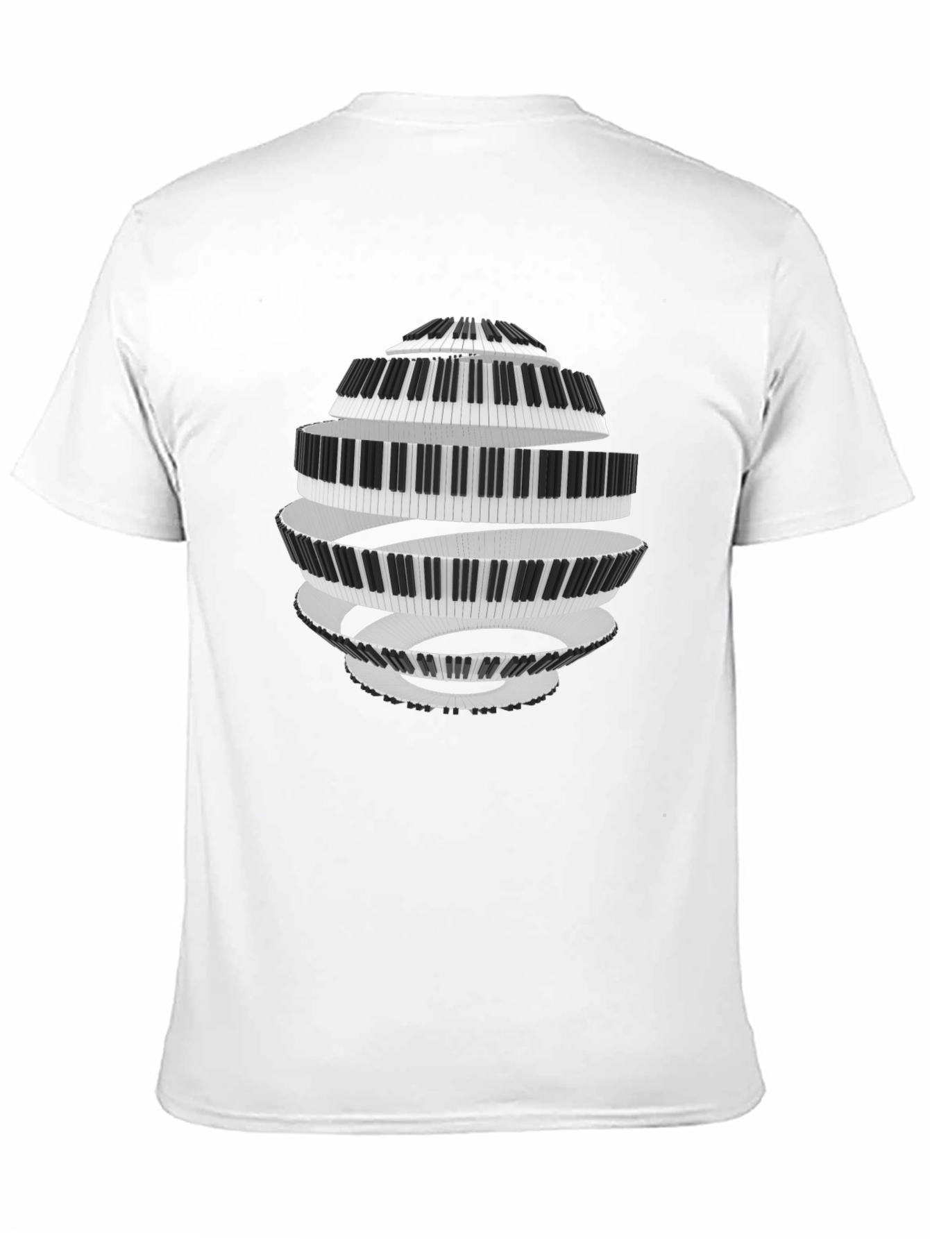 Piano Keys Spiral Black T-Shirt