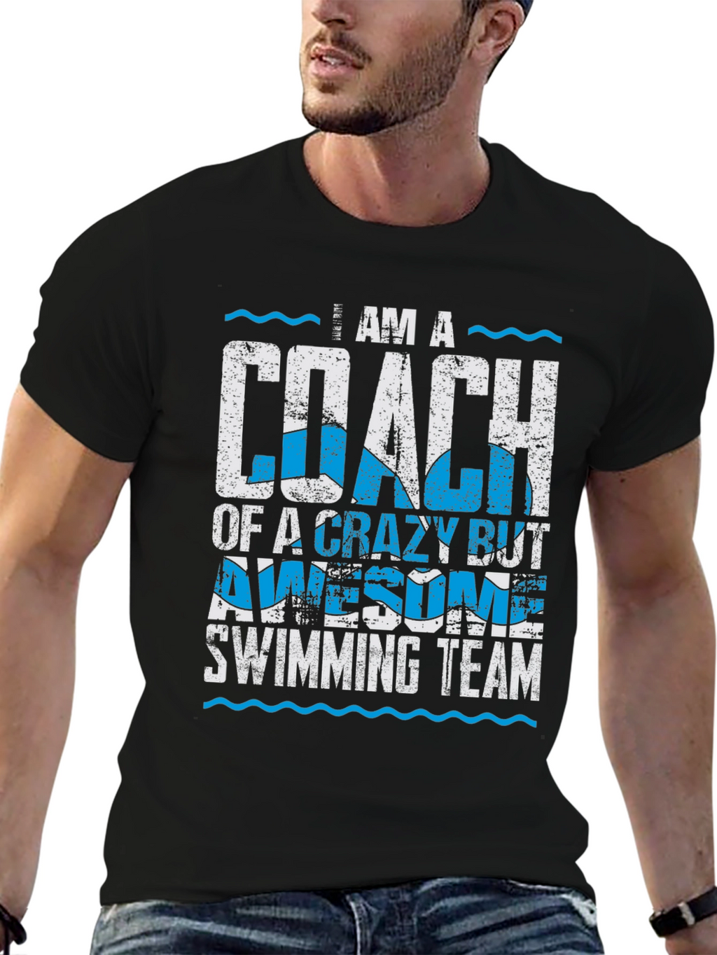 Coach Swimming Team Graphic T-Shirt