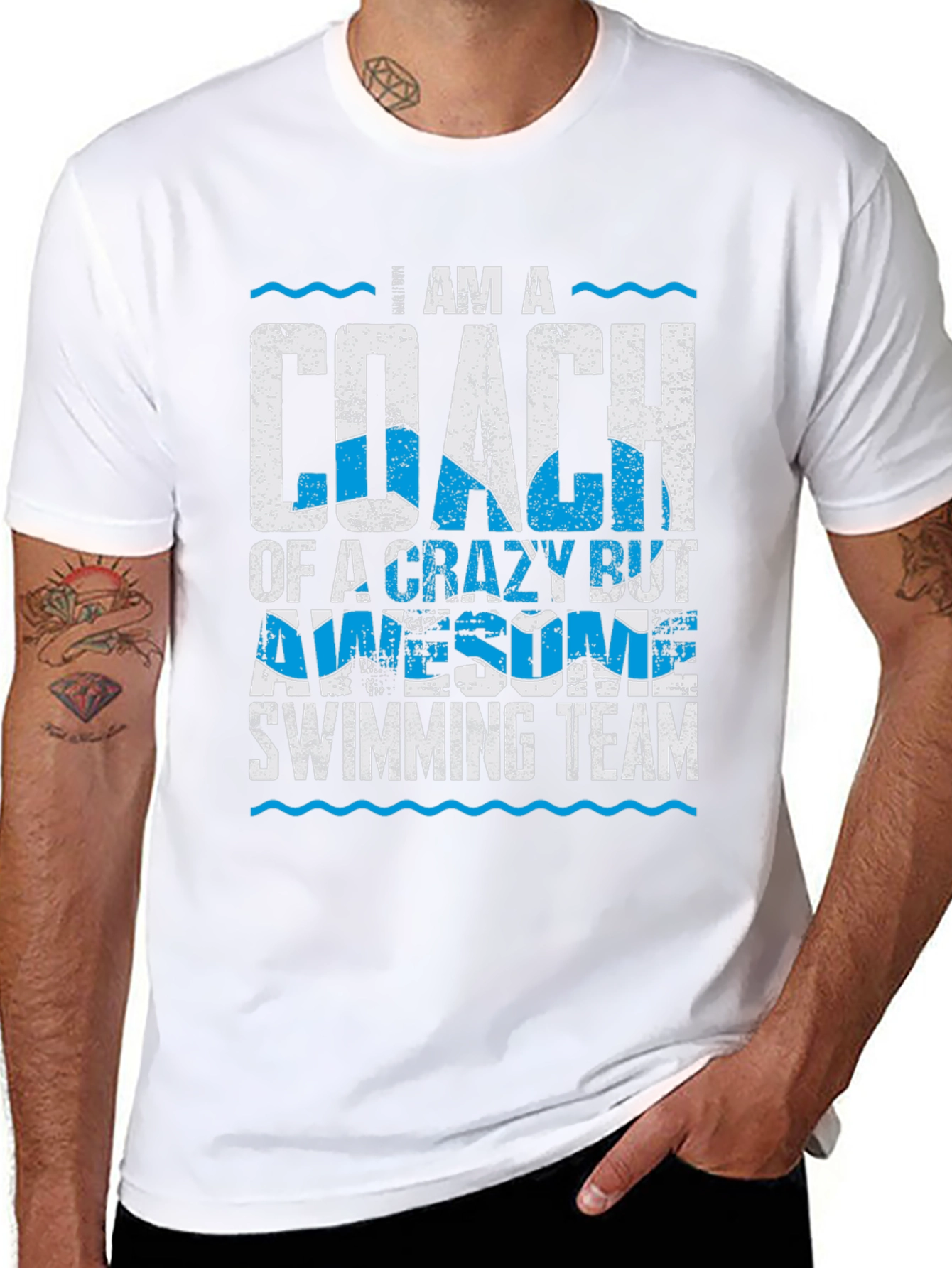 Coach Swimming Team Graphic T-Shirt