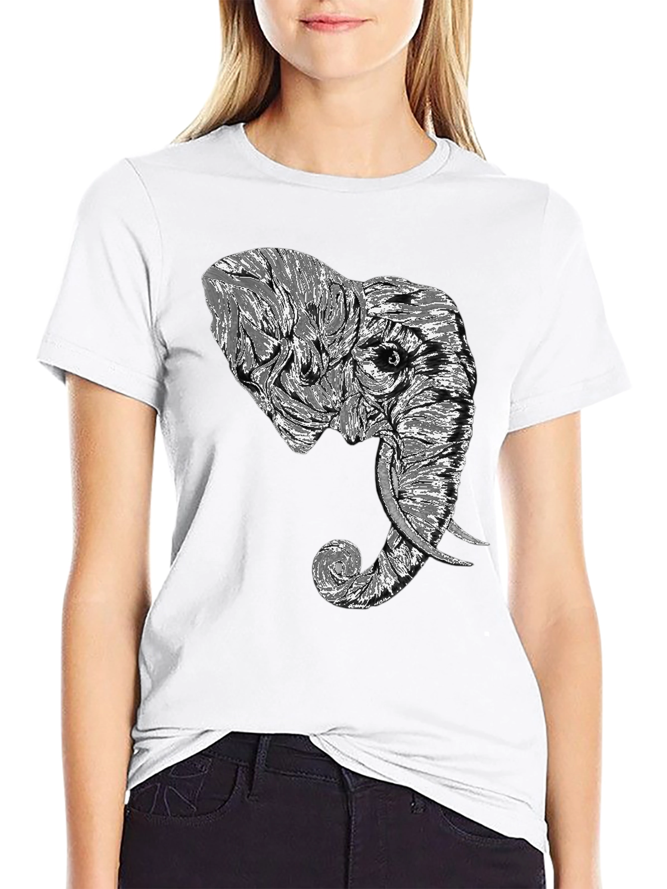 Elephant Graphic Tee - Stylish Mens Black T-Shirt