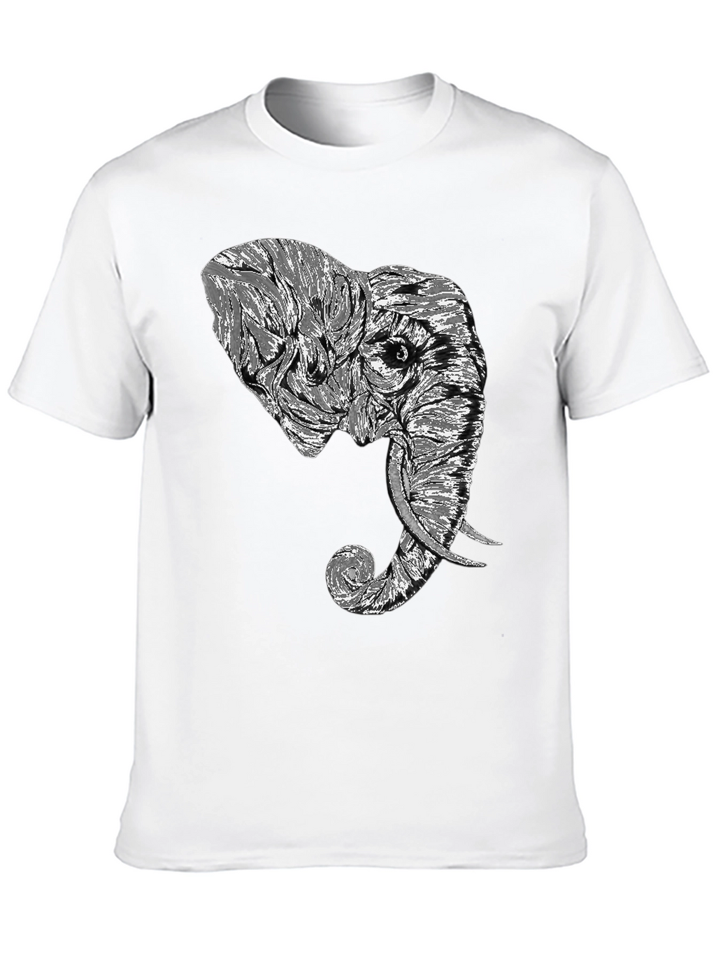 Elephant Graphic Tee - Stylish Mens Black T-Shirt
