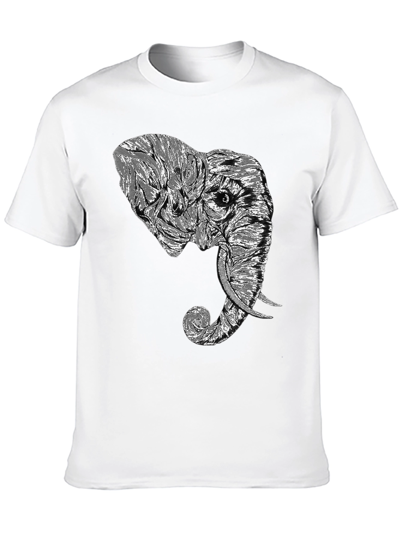 Elephant Graphic Tee - Stylish Mens Black T-Shirt