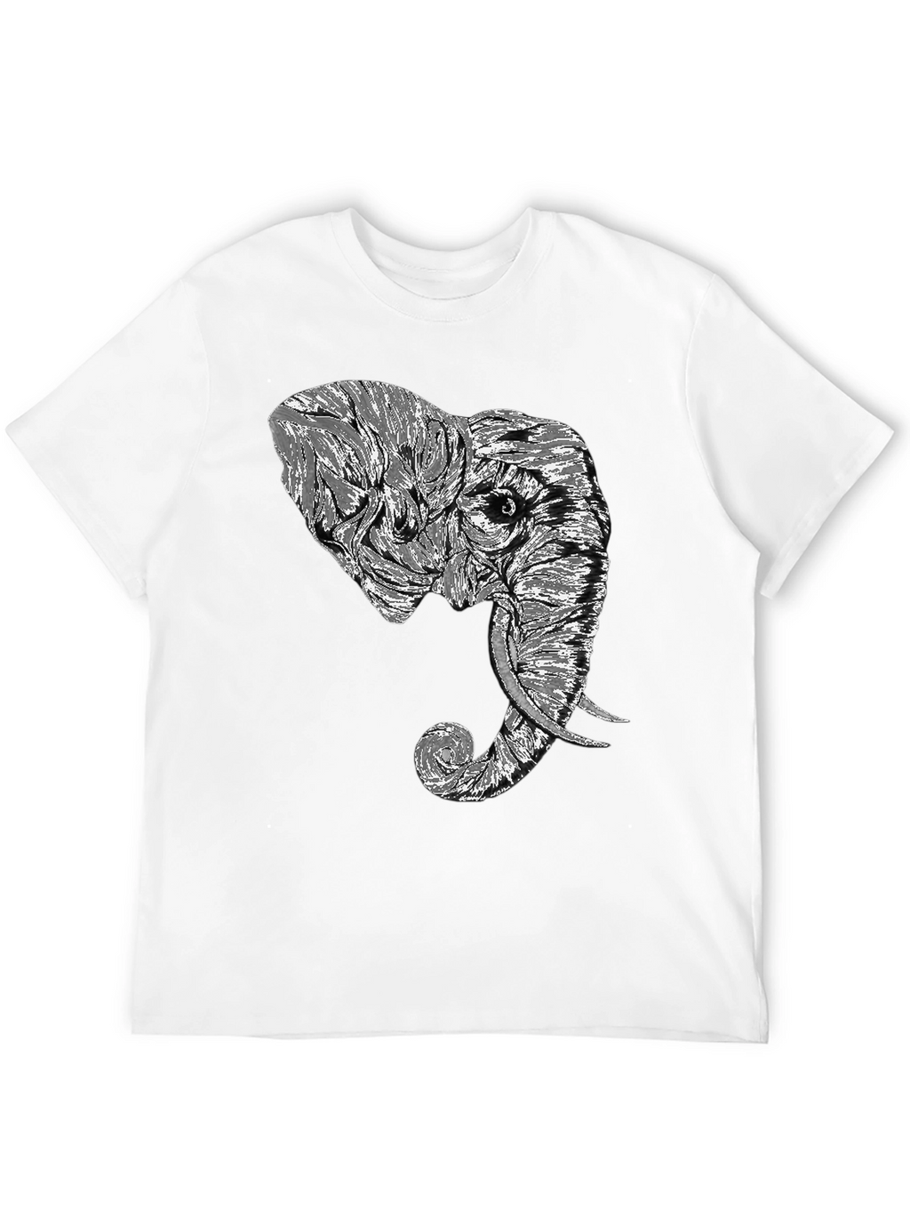 Elephant Graphic Tee - Stylish Mens Black T-Shirt