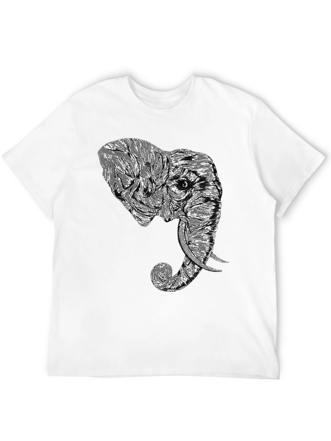 Elephant Graphic Tee - Stylish Mens Black T-Shirt