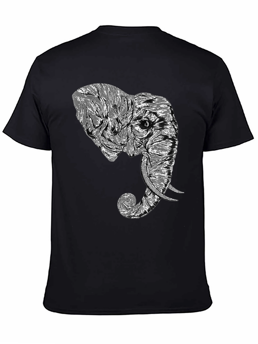 Elephant Graphic Tee - Stylish Mens Black T-Shirt