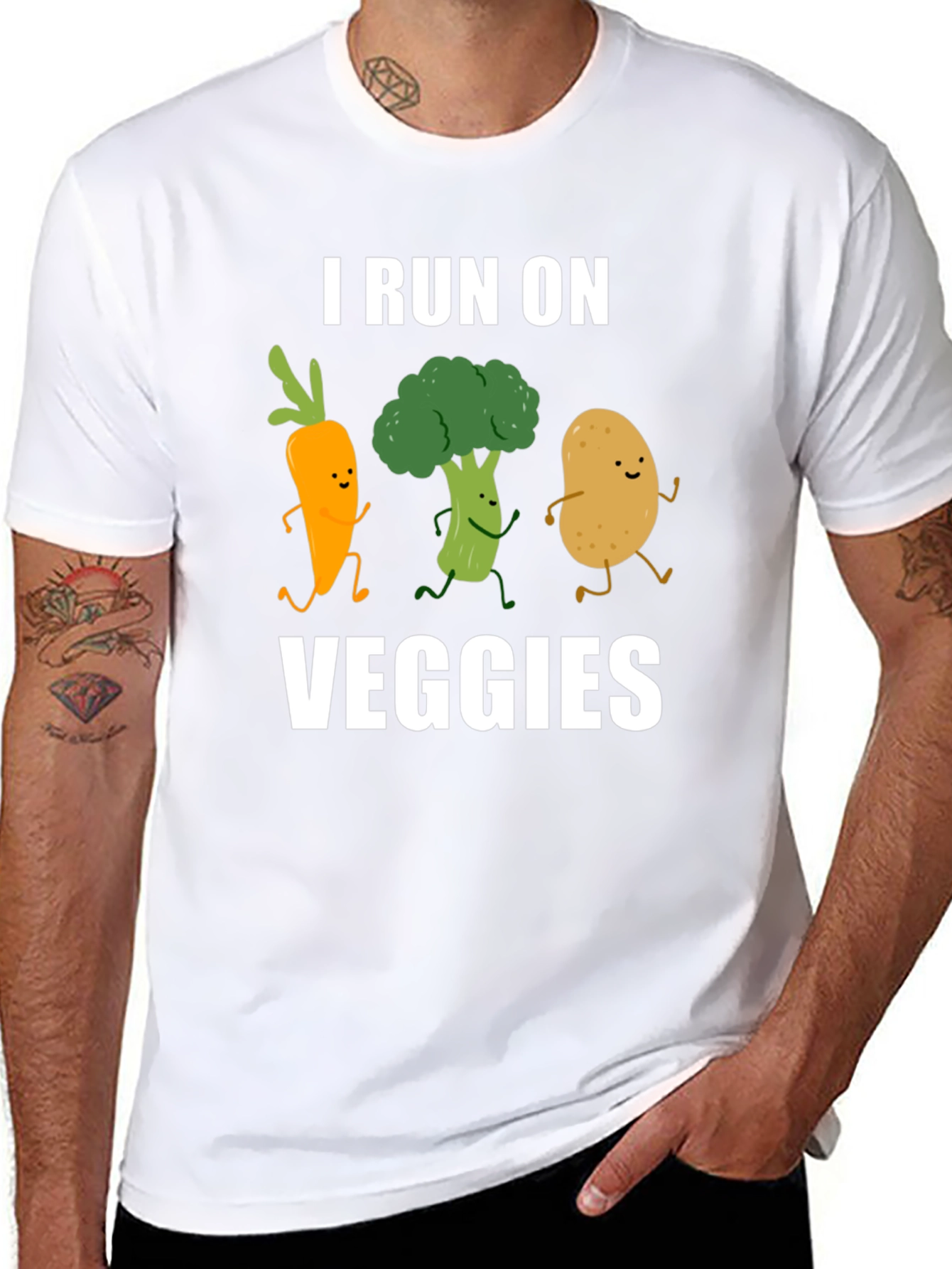 I Run On Veggies Graphic T-Shirt