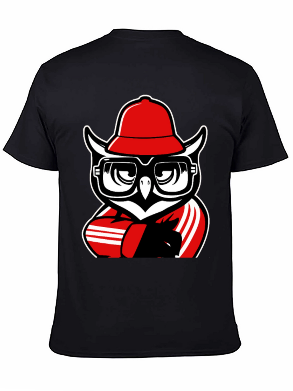 Cool Owl Graphic Tee - Black