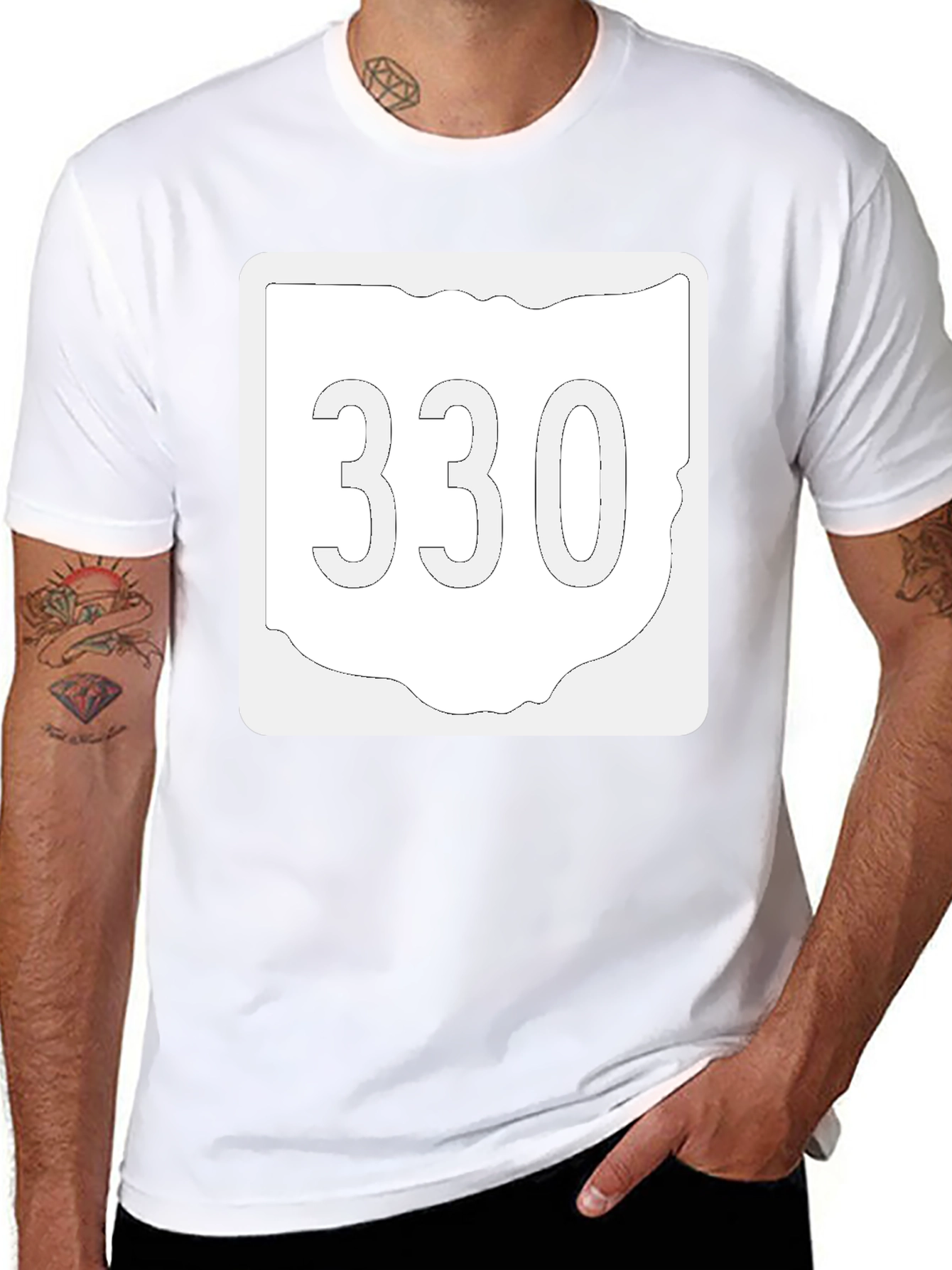 Ohio 330 Area Code Black T-Shirt