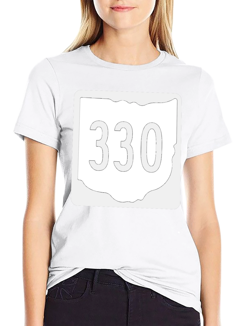 Ohio 330 Area Code Black T-Shirt