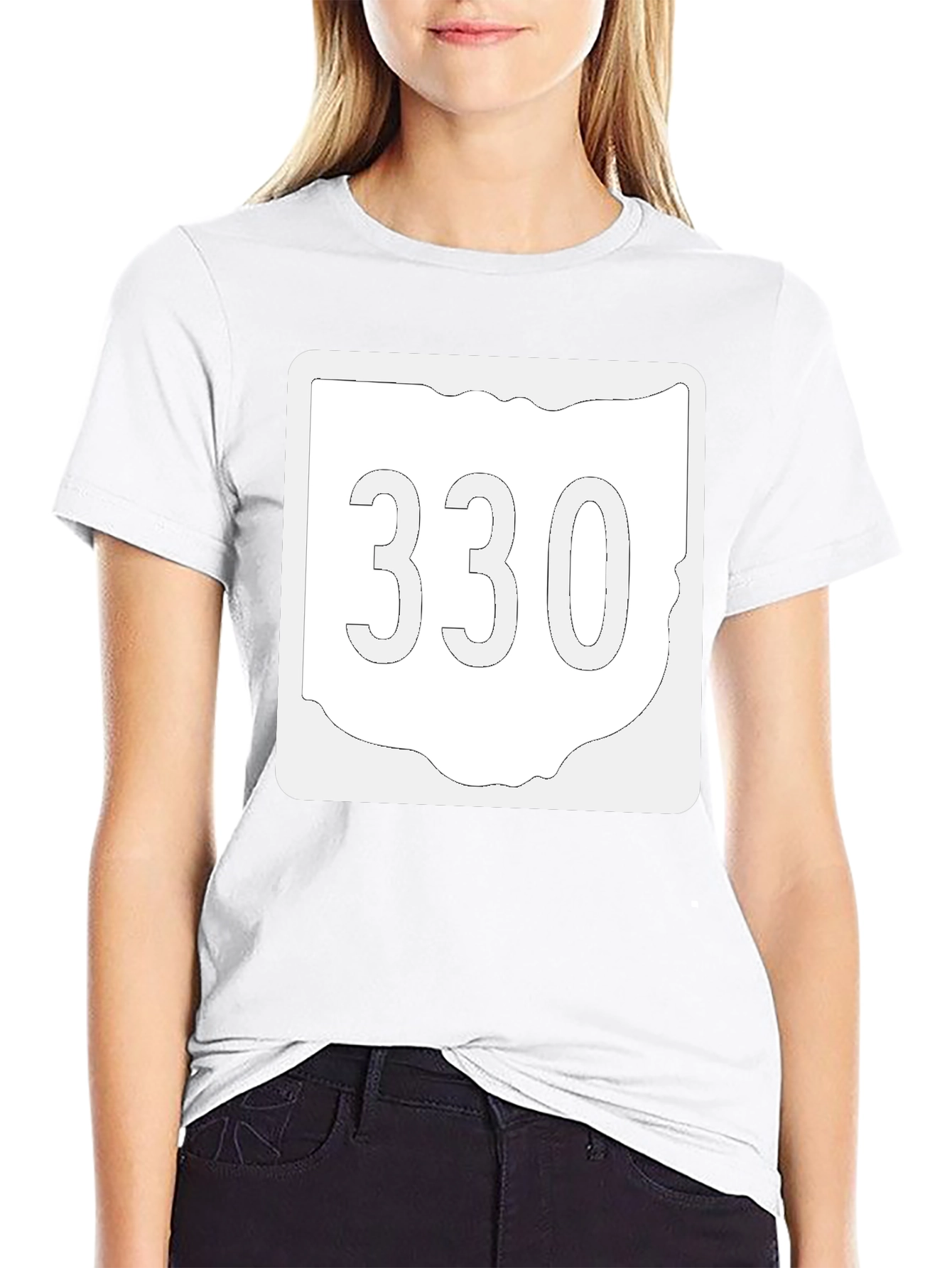 Ohio 330 Area Code Black T-Shirt