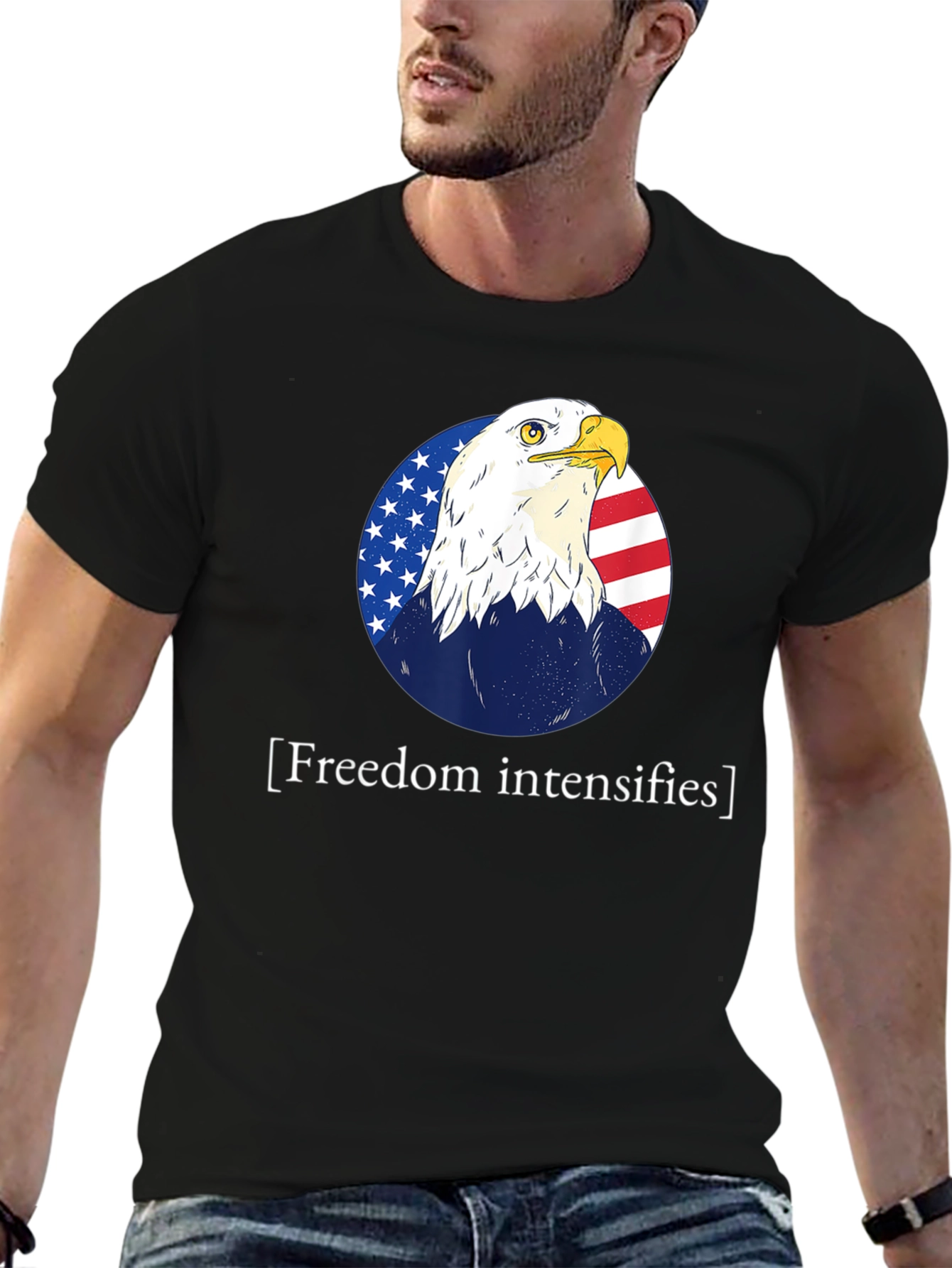 Freedom Intensifies T-Shirt Patriotic Eagle USA Flag