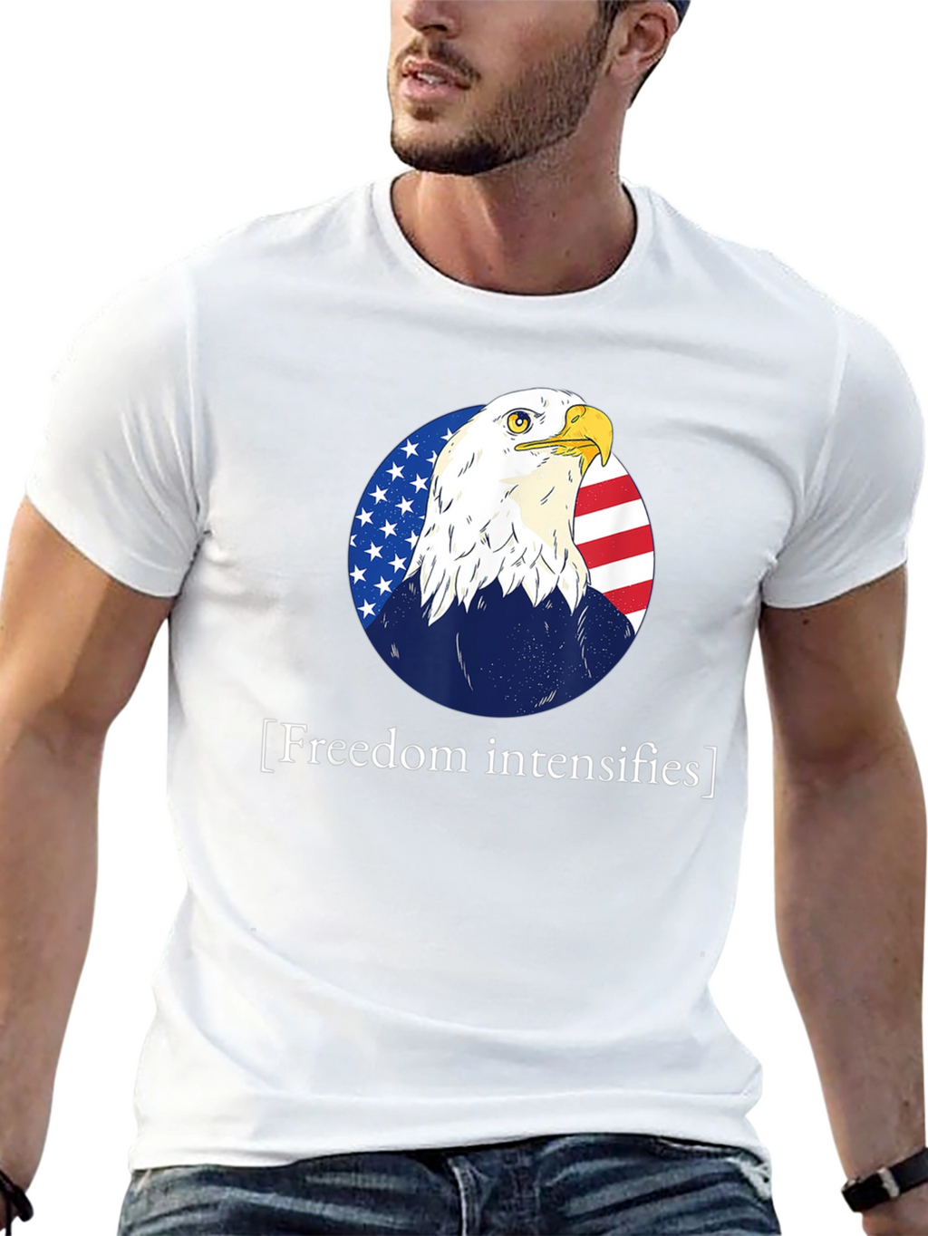 Freedom Intensifies T-Shirt Patriotic Eagle USA Flag