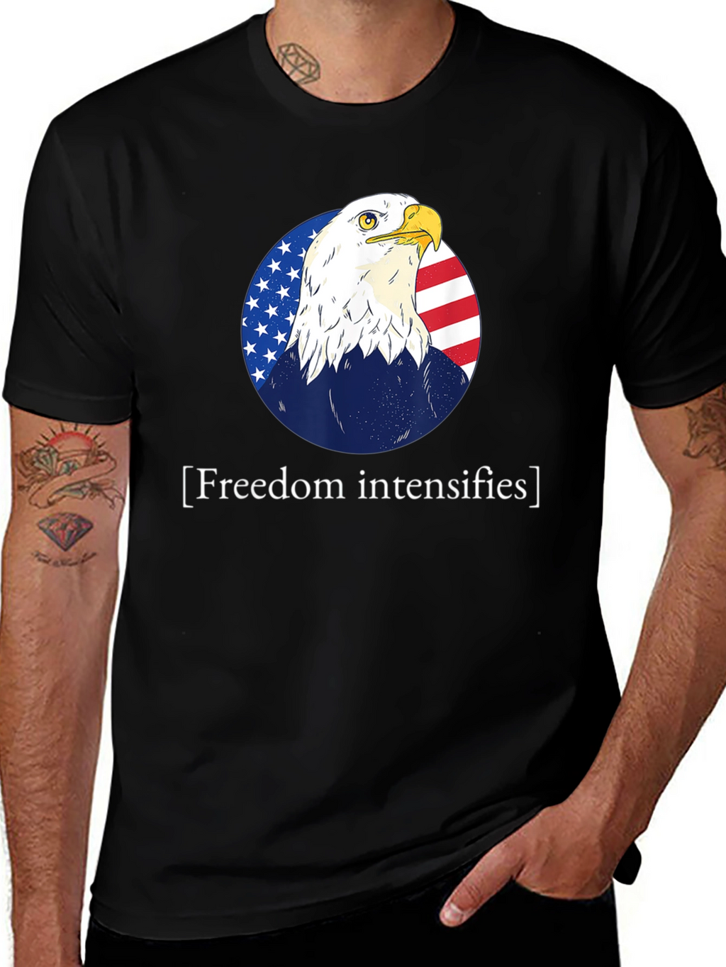 Freedom Intensifies T-Shirt Patriotic Eagle USA Flag