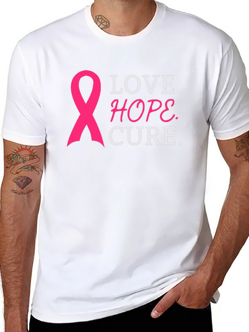 Love Hope Cure Breast Cancer Awareness T-Shirt