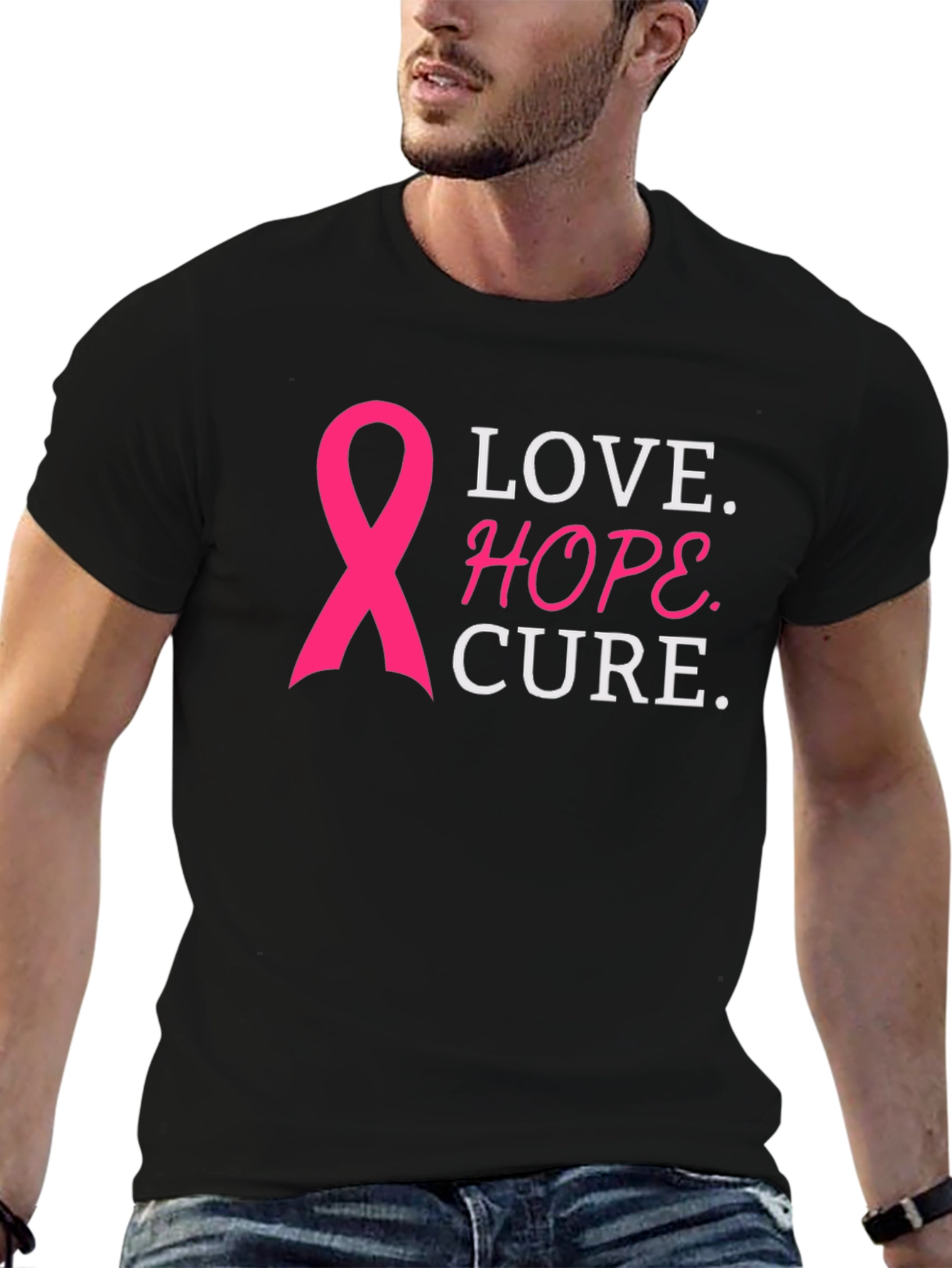 Love Hope Cure Breast Cancer Awareness T-Shirt