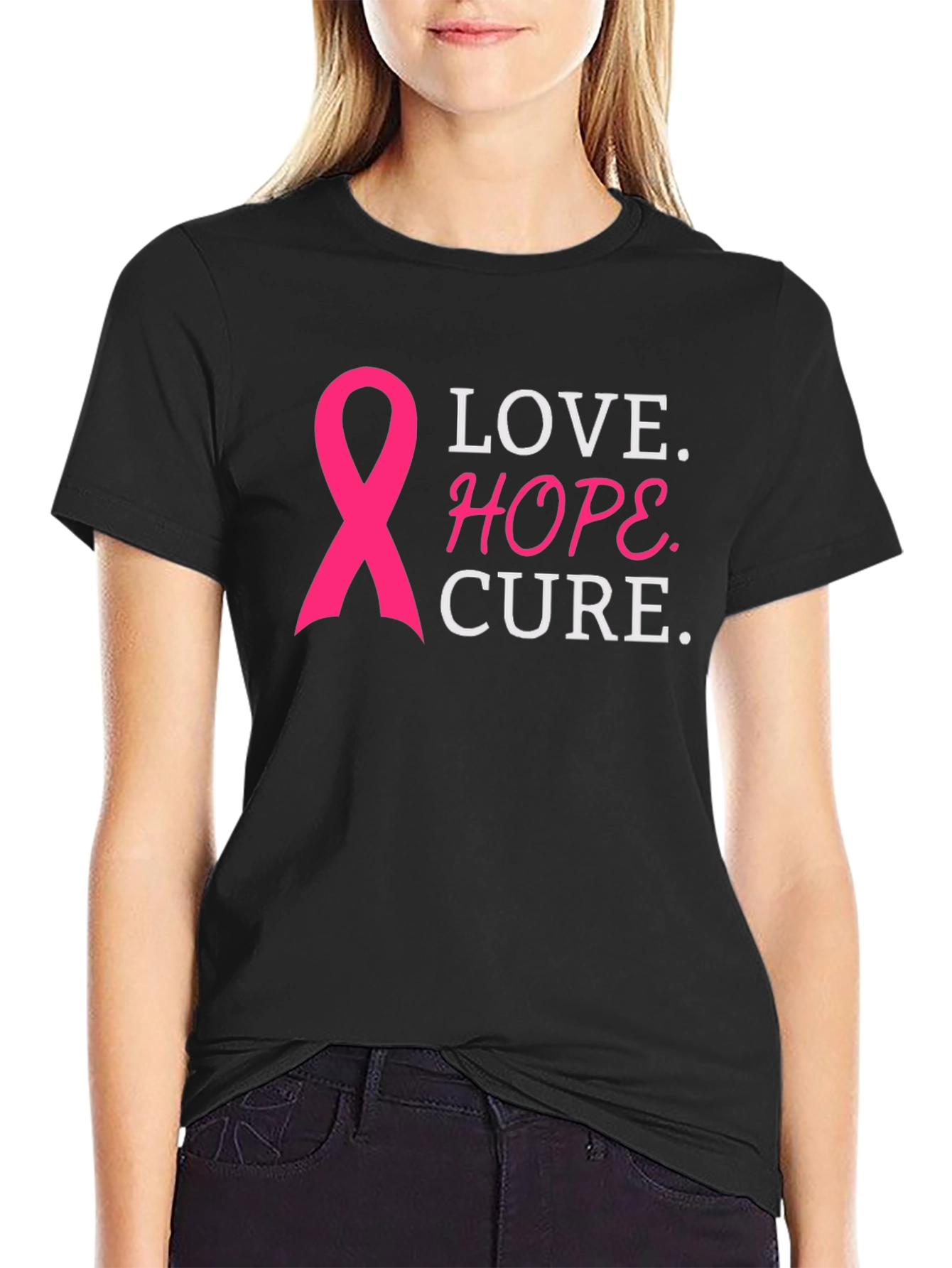 Love Hope Cure Breast Cancer Awareness T-Shirt