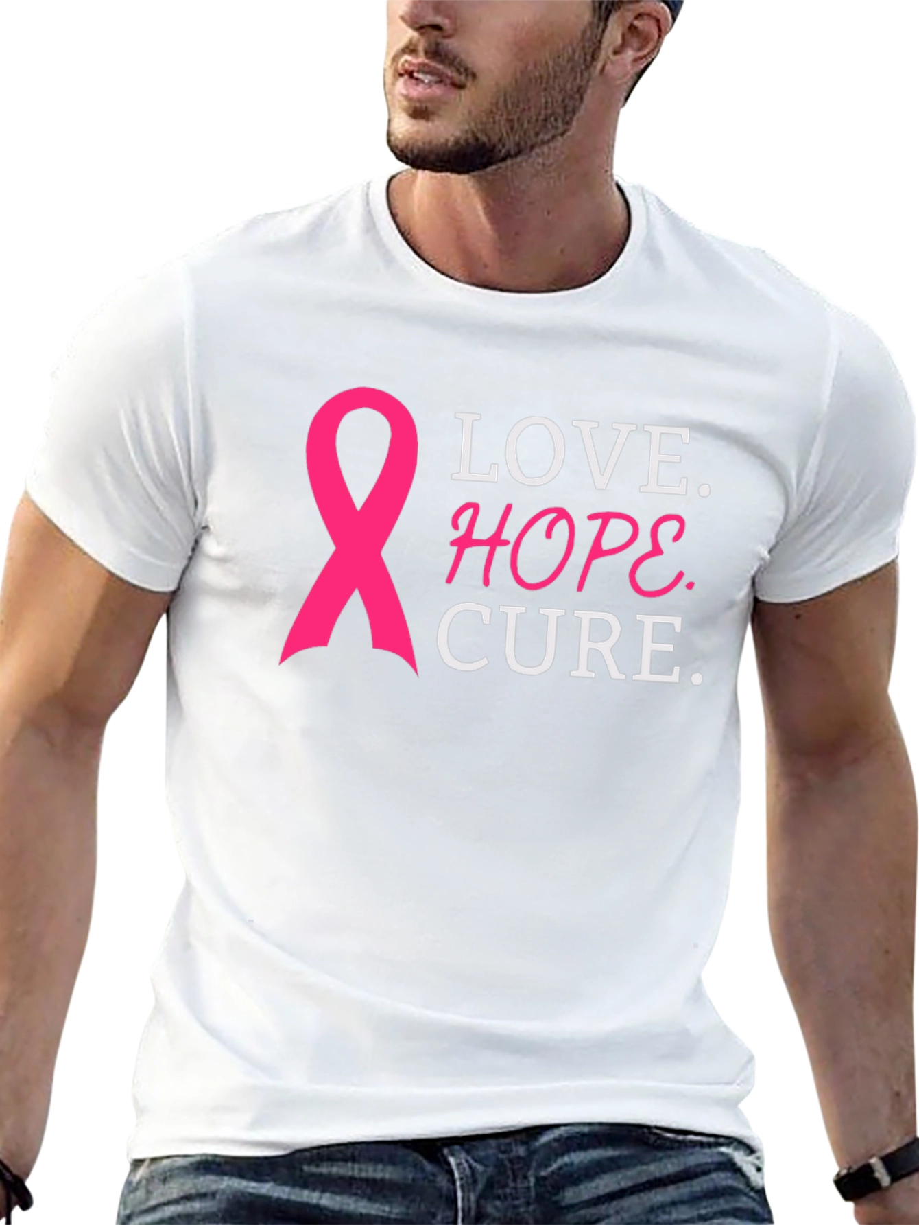 Love Hope Cure Breast Cancer Awareness T-Shirt