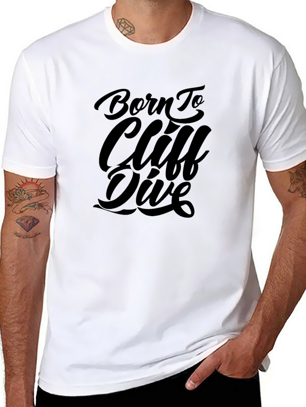 Born to Cliff Dive Black Graphic Tee