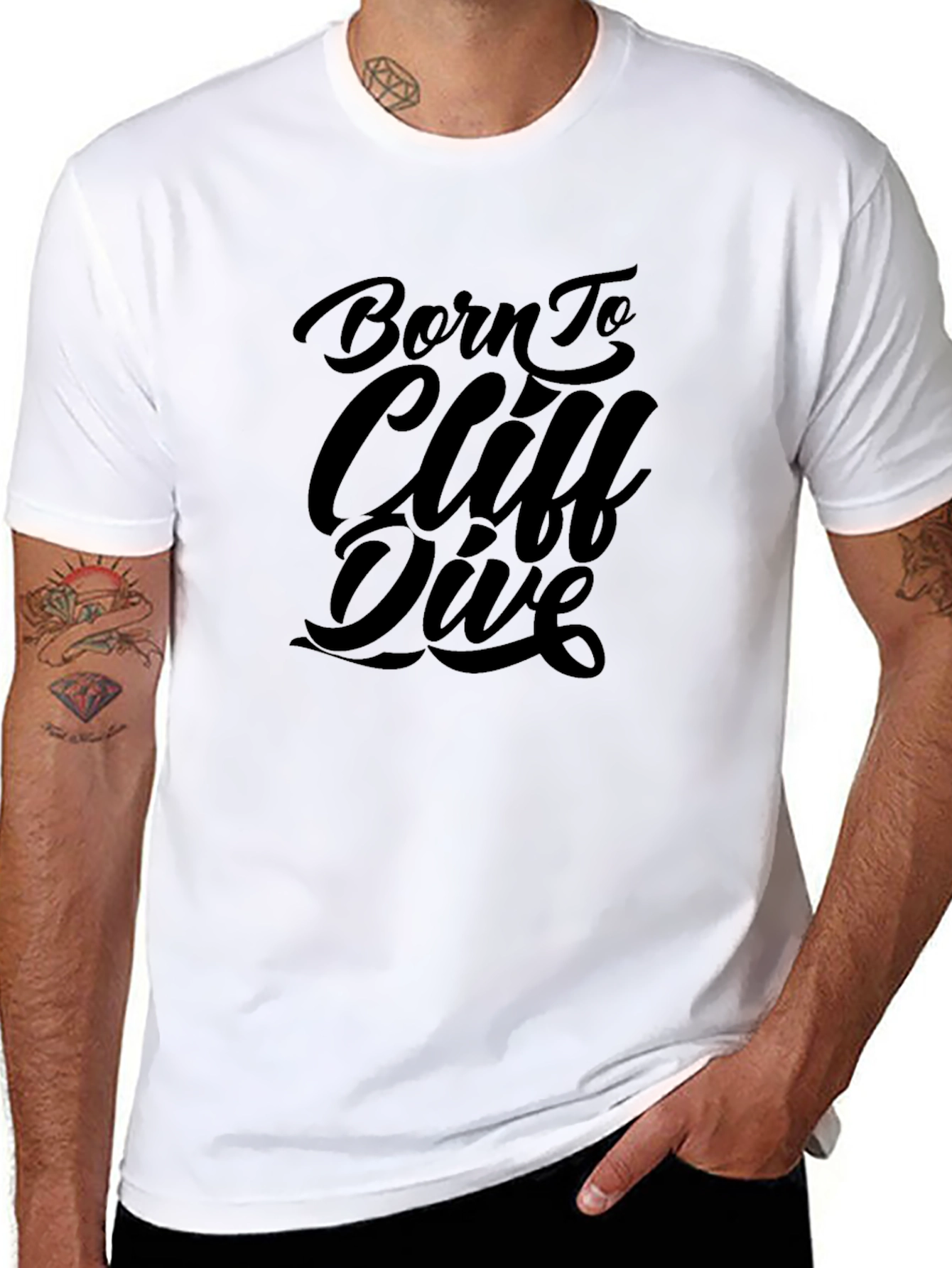 Born to Cliff Dive Black Graphic Tee