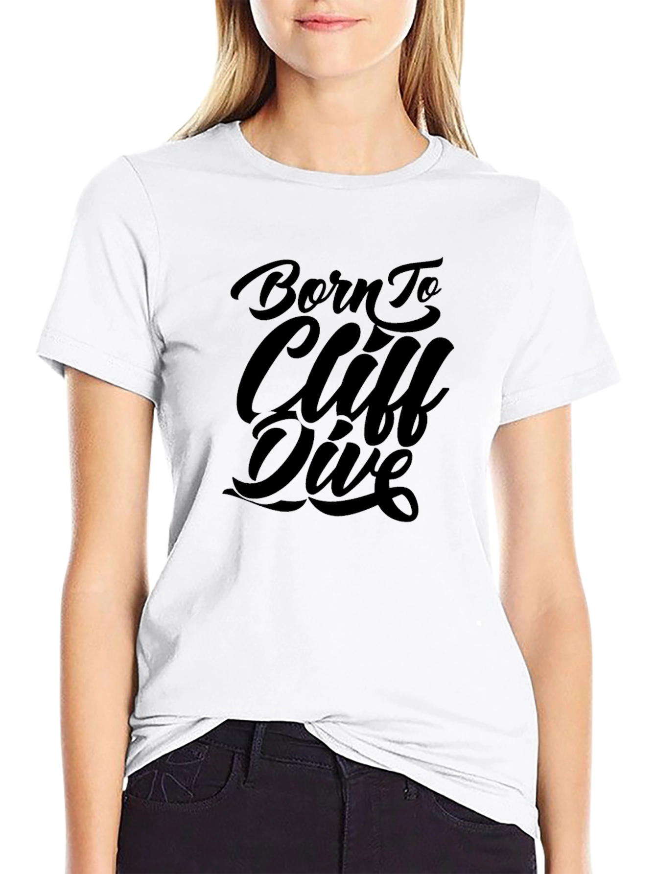 Born to Cliff Dive Black Graphic Tee