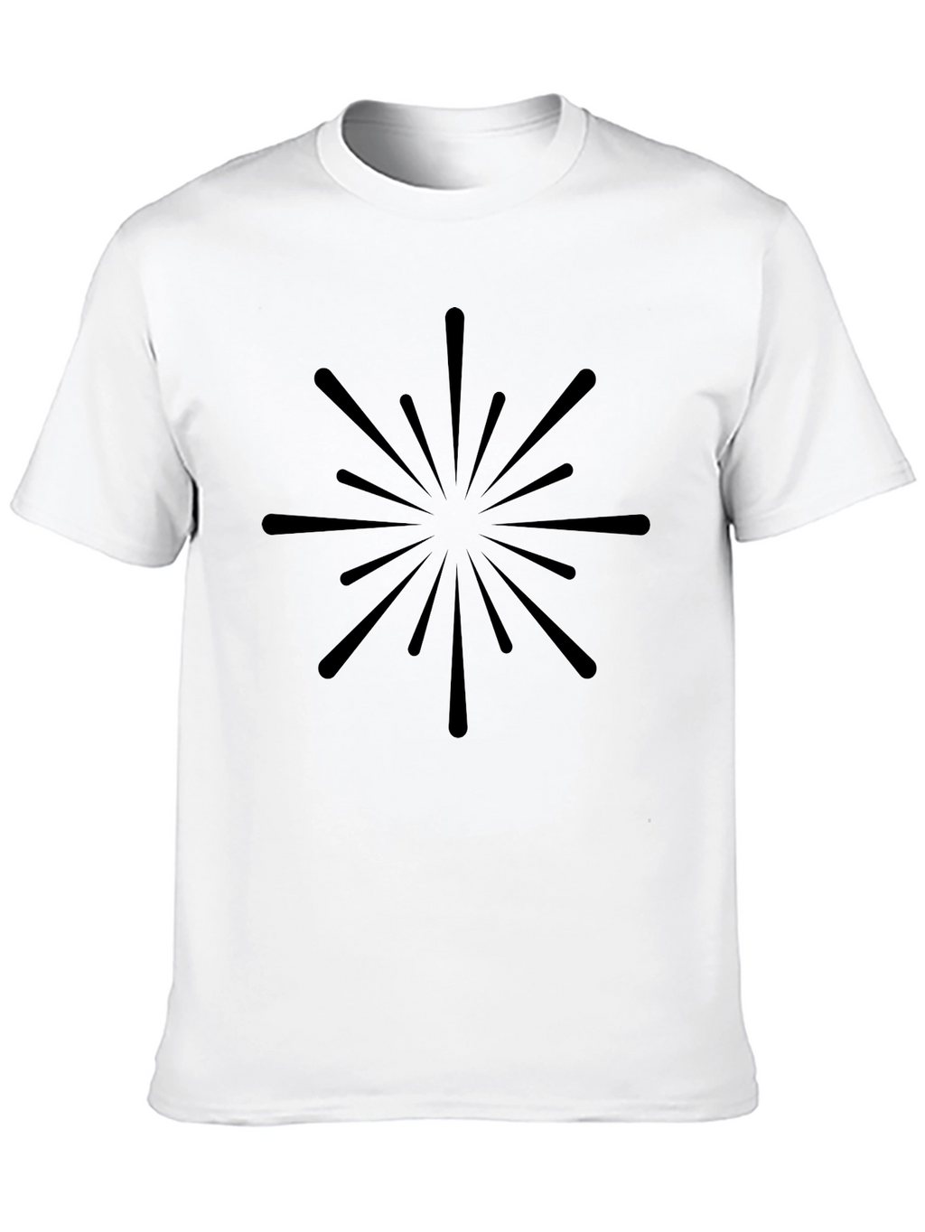 Starburst Graphic Tee - Black Cotton Crew Neck