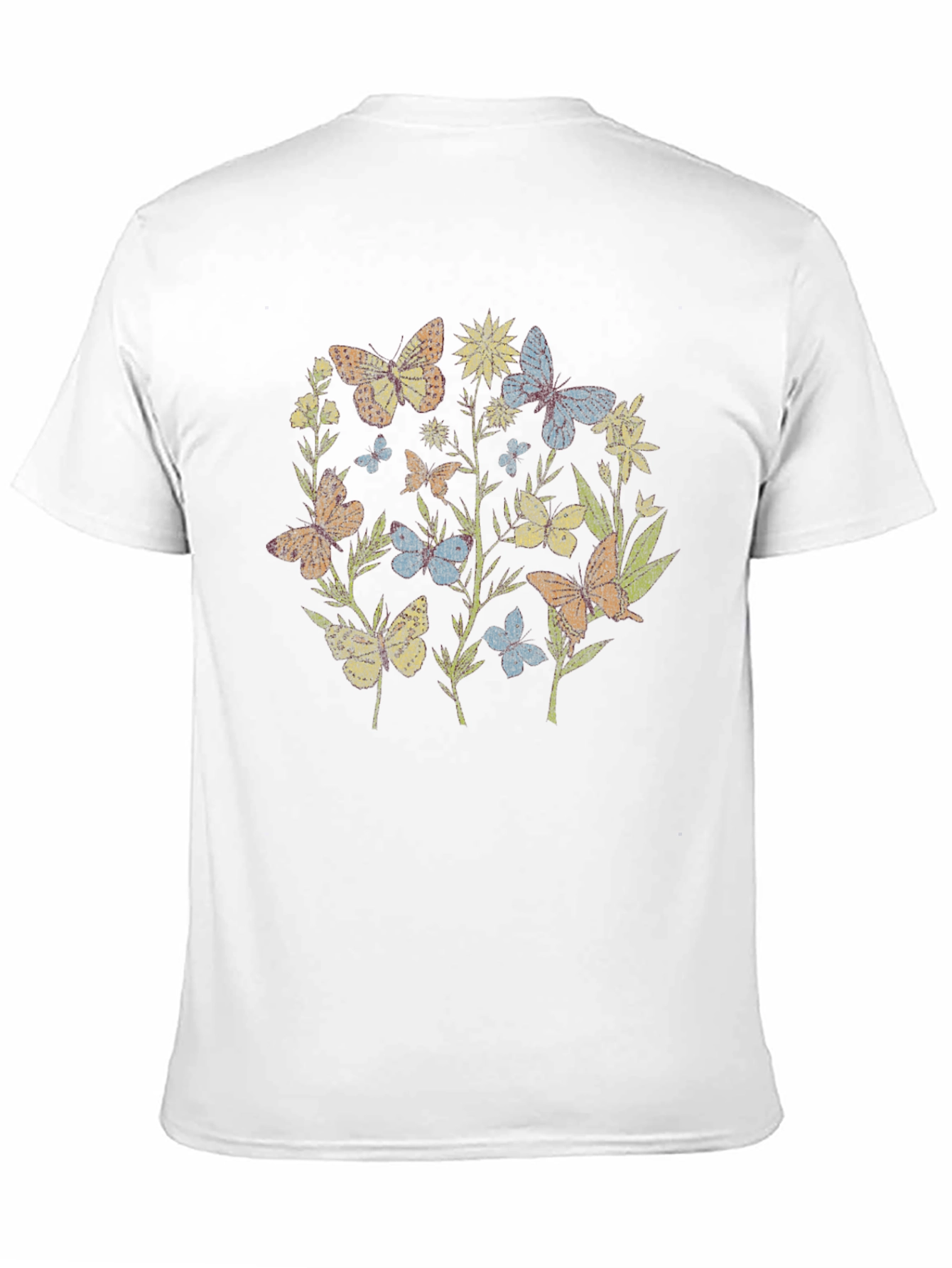 Butterfly Garden Graphic Tee - Black Cotton Blend