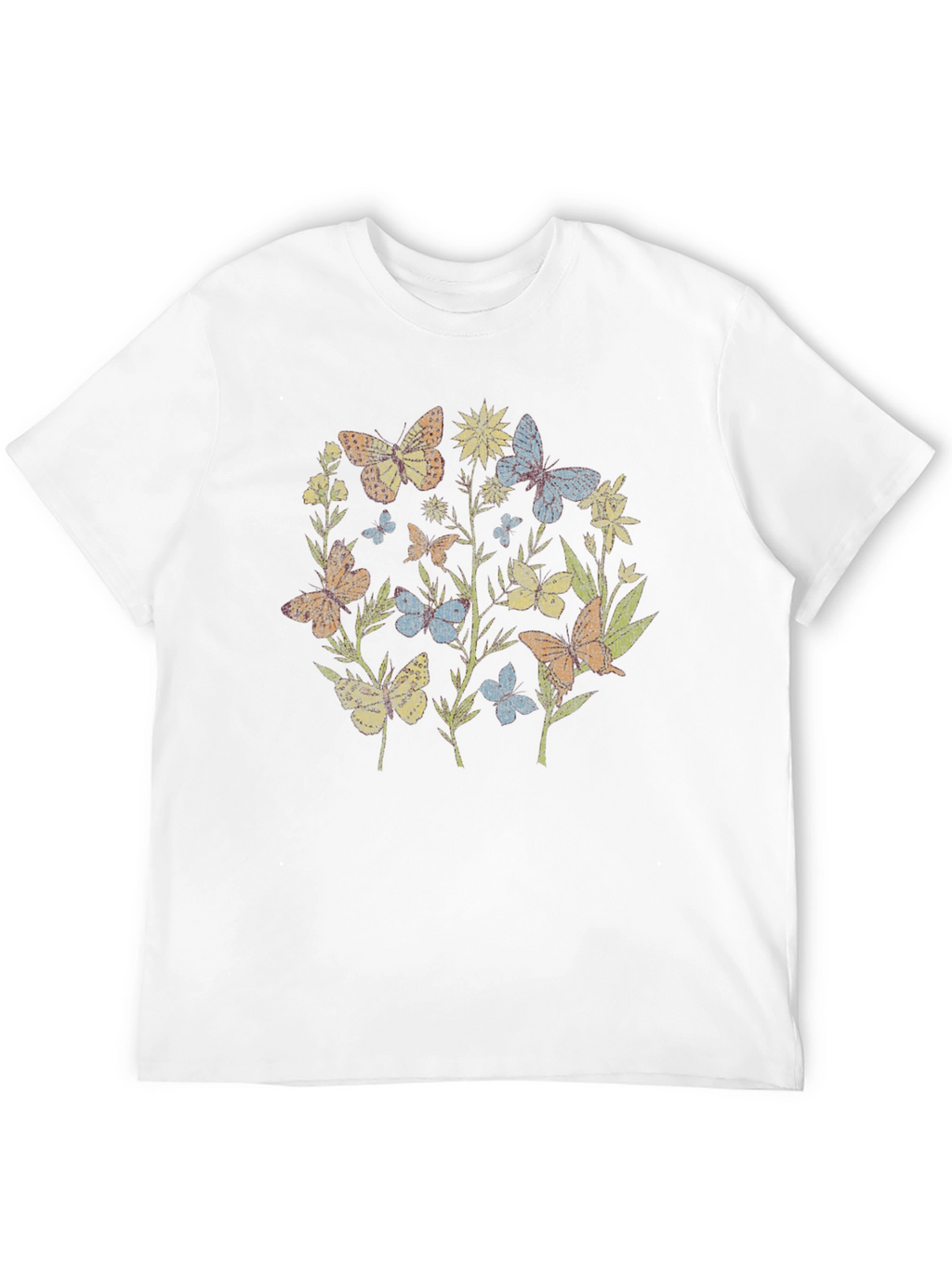 Butterfly Garden Graphic Tee - Black Cotton Blend
