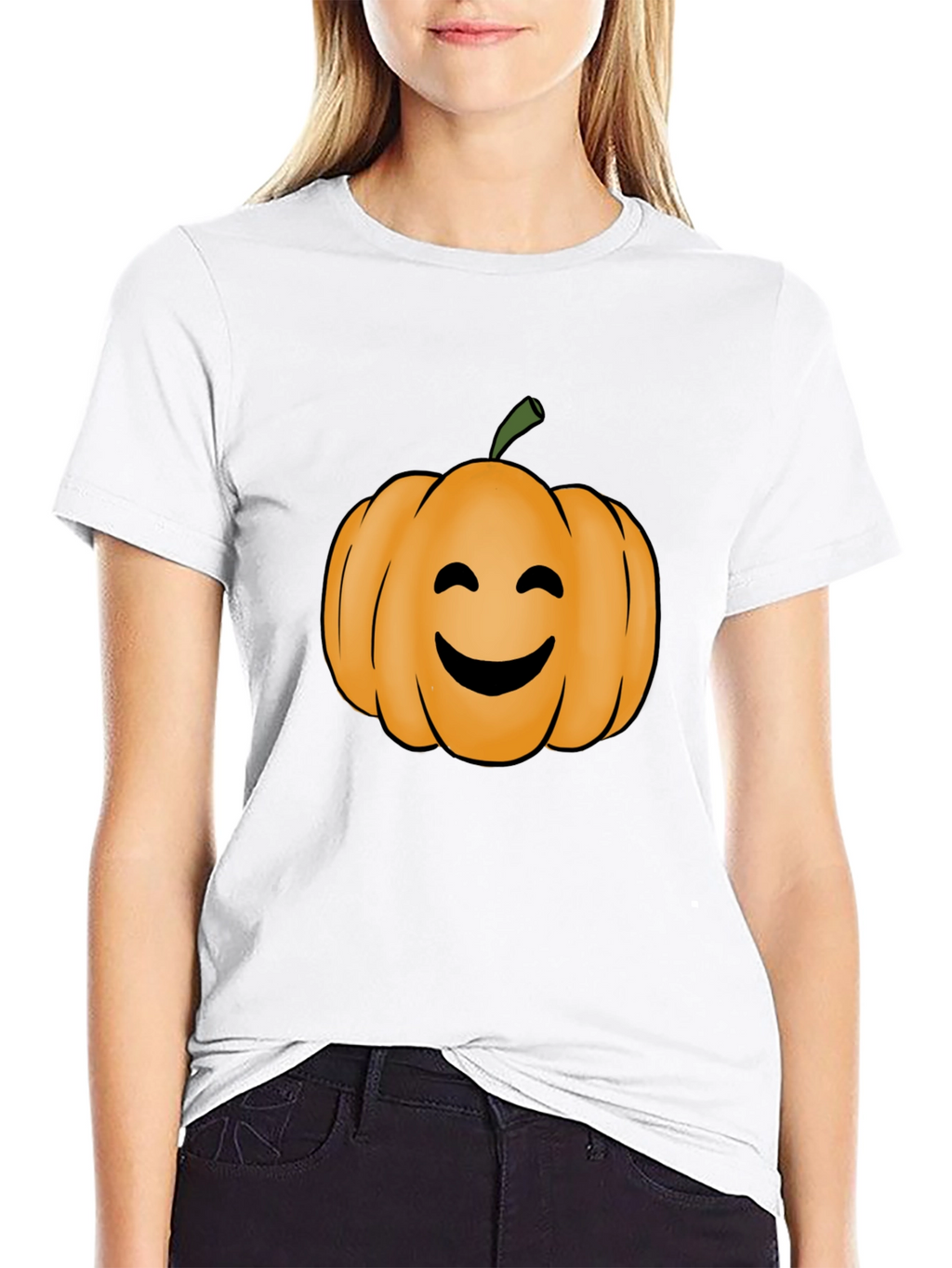 Smiling Pumpkin T-Shirt - Halloween Fun!