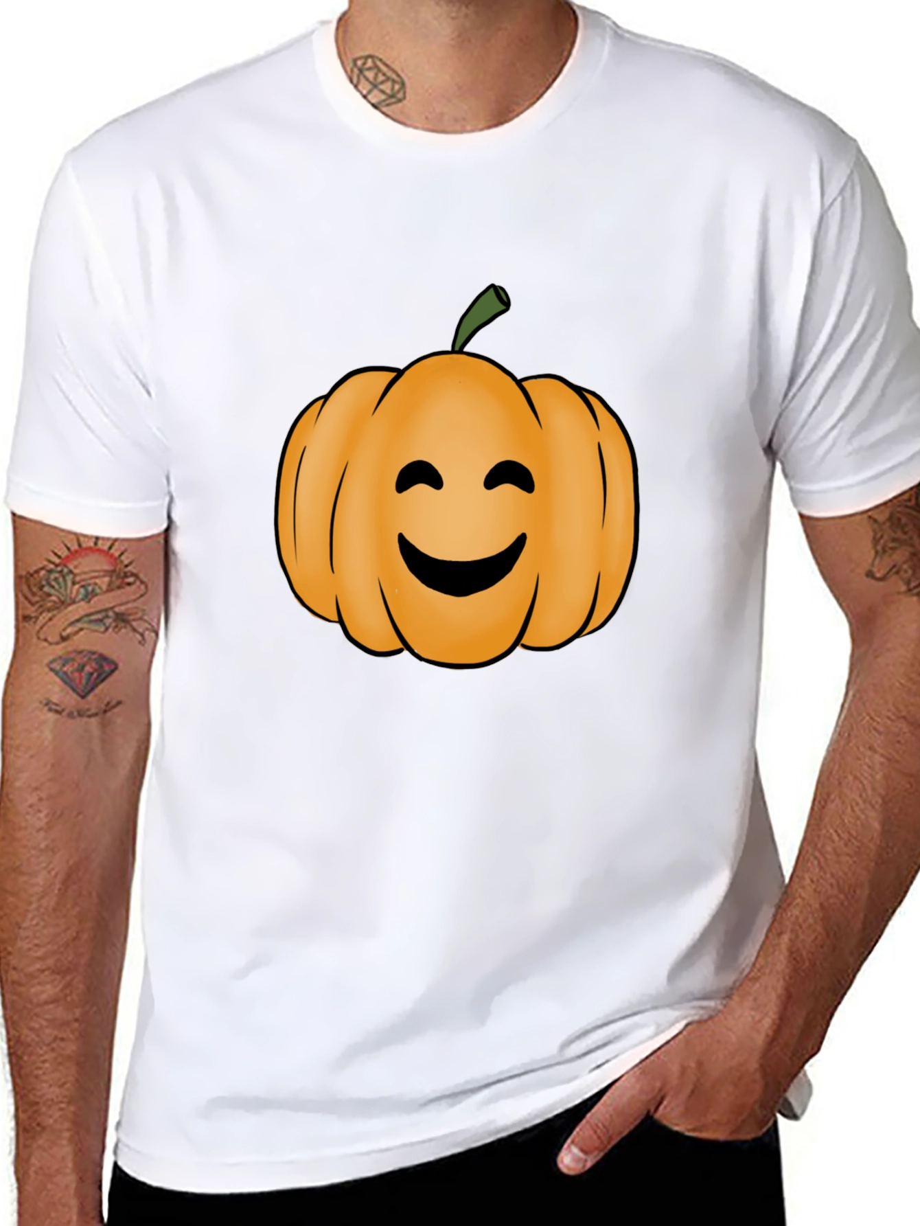 Smiling Pumpkin T-Shirt - Halloween Fun!
